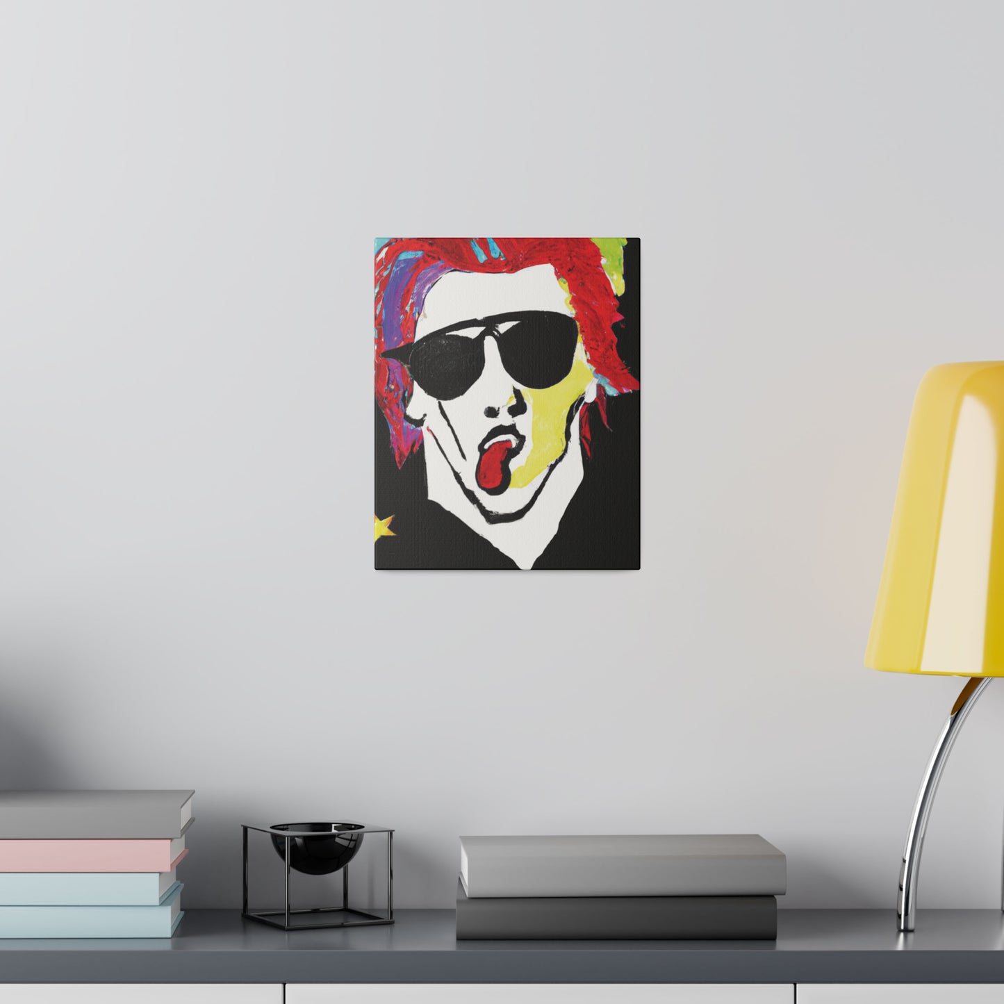 7799D - Rockstar Painting Print | Face | Abstract | Poster | Home Decor | Wall Art | Music Art | Canvas