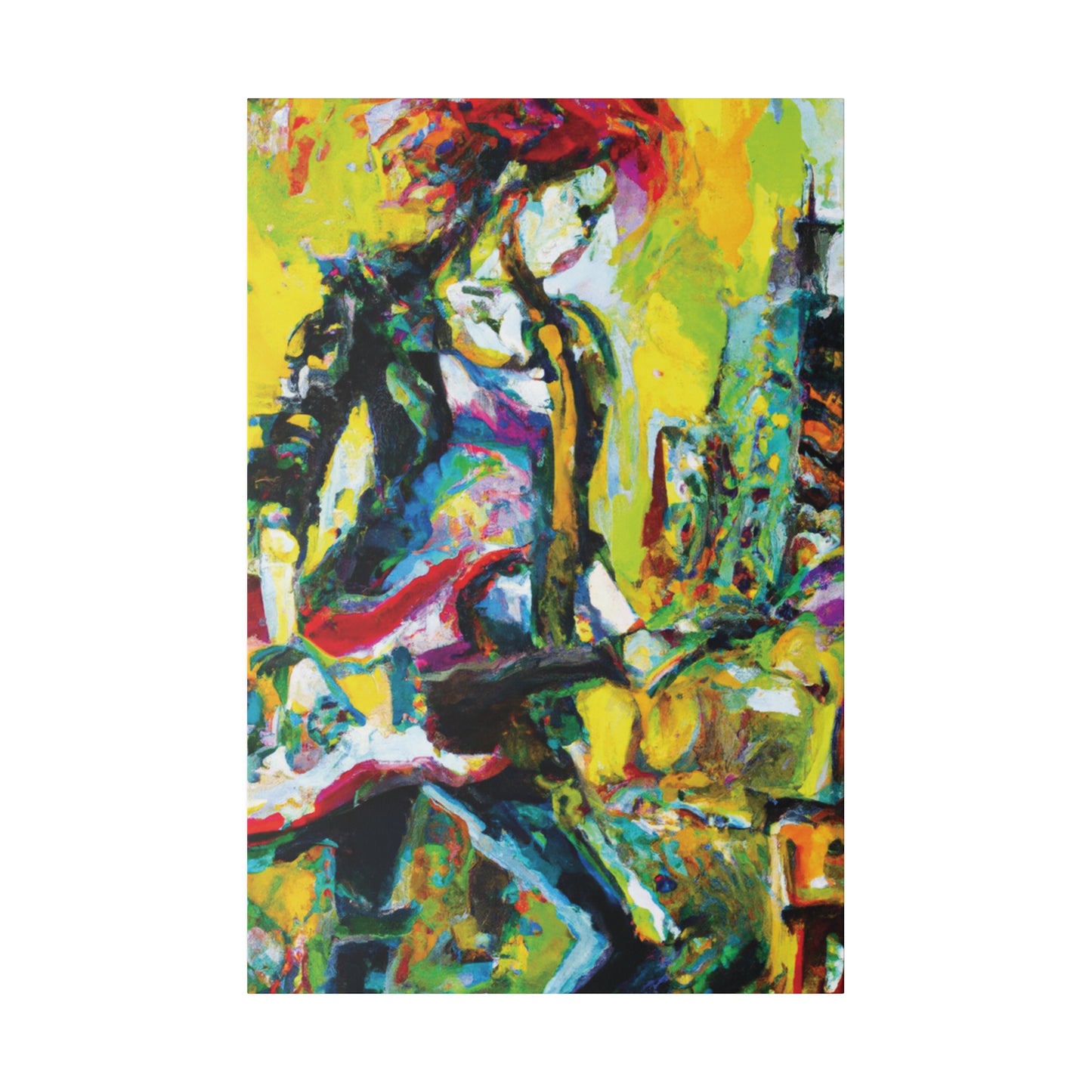 3274Y - Rockstar Oil Painting Style Print | Poster | Home Decor | Wall Art | Music Art | Canvas