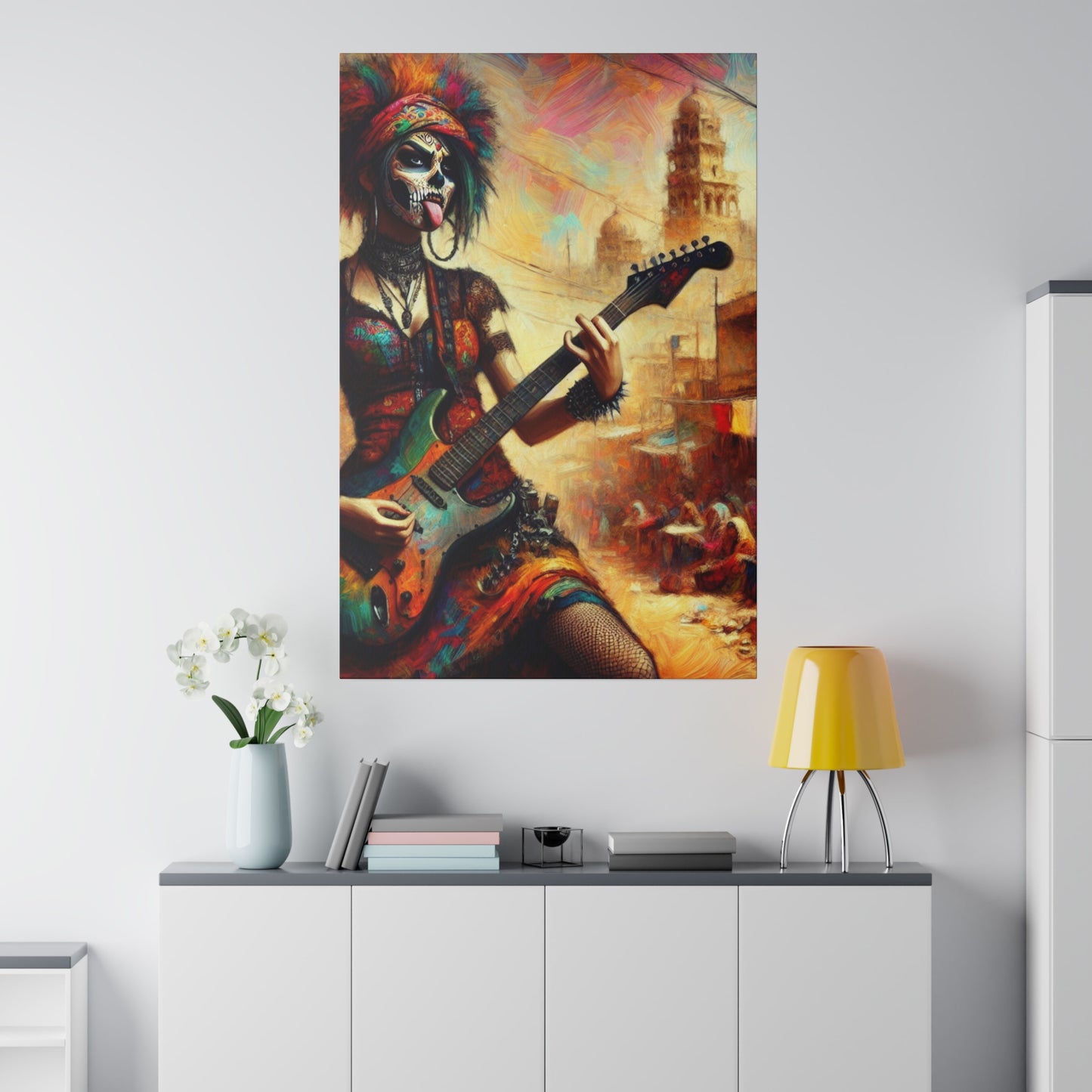 3752F - Rockstar Oil Painting Style Print | Poster | Home Decor | Wall Art | Music Art | Canvas