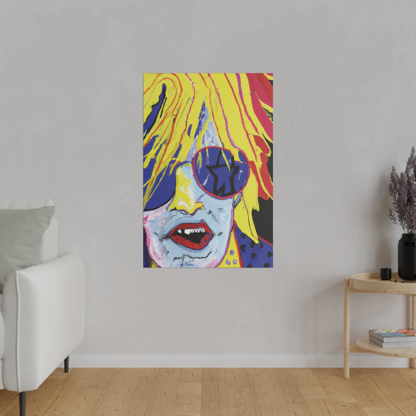8742G - Rockstar Painting Print | Face | Abstract | Poster | Home Decor | Wall Art | Music Art | Canvas