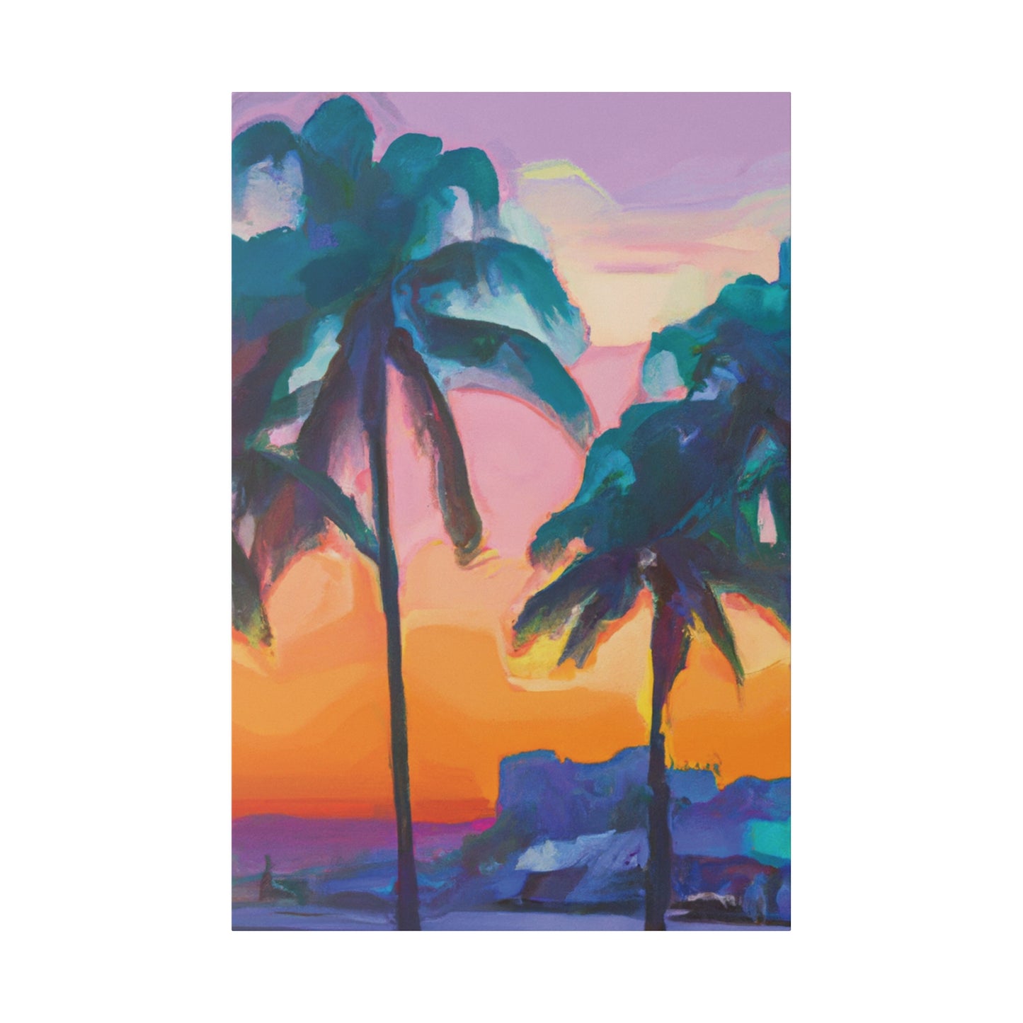 6494M - Miami Beach Sunset Painting Print | Miami | Beach | Sunset | Poster | Home Decor | Wall Art | Canvas