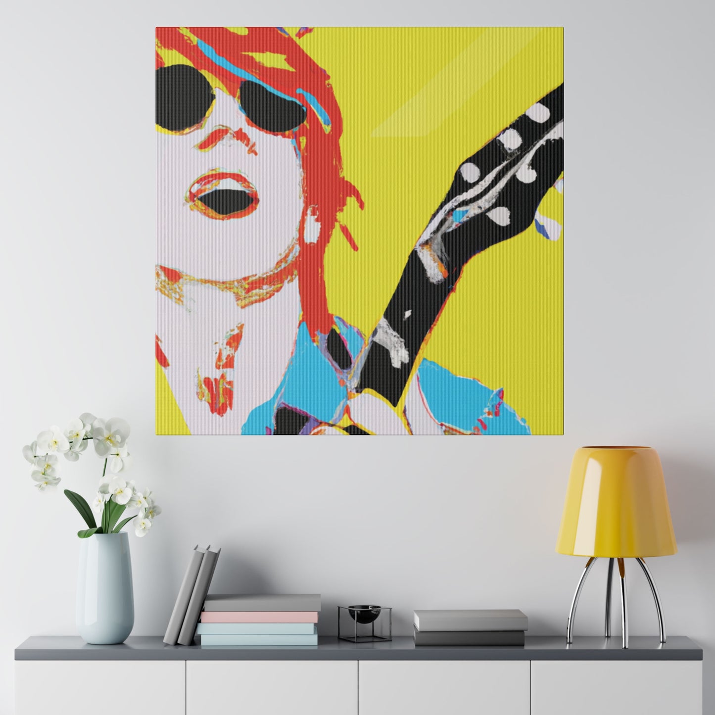 846Q - Rockstar Painting Print | Face | Abstract | Poster | Home Decor | Wall Art | Music Art | Canvas