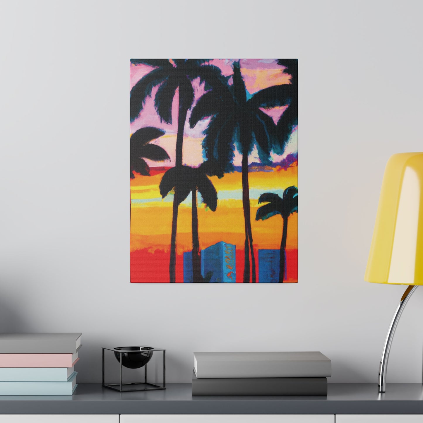 6891Y - Miami Beach Sunset Painting Print | Miami | Beach | Sunset | Poster | Home Decor | Wall Art | Canvas