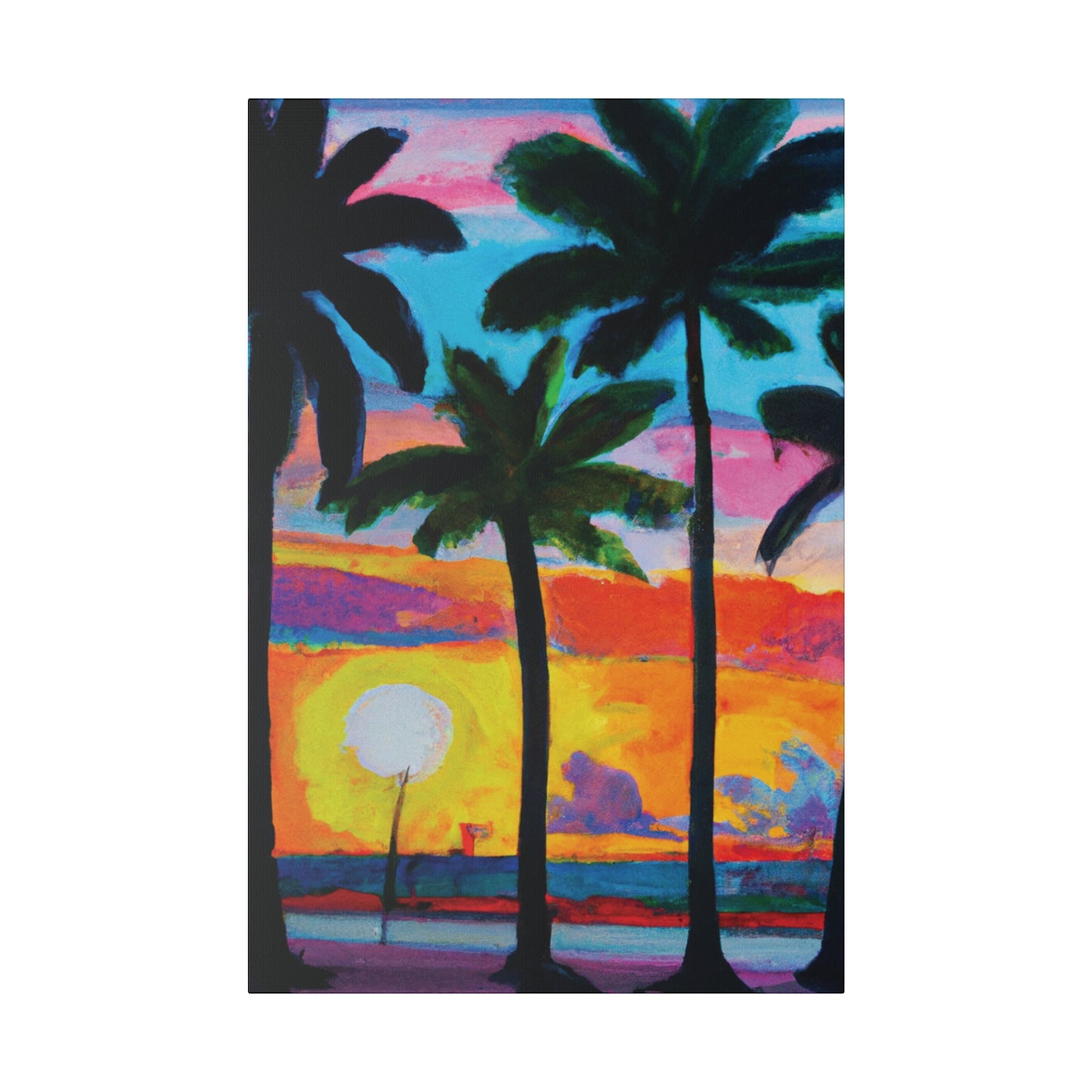 9043Y - Miami Beach Sunset Painting Print | Miami | Beach | Sunset | Poster | Home Decor | Wall Art | Canvas