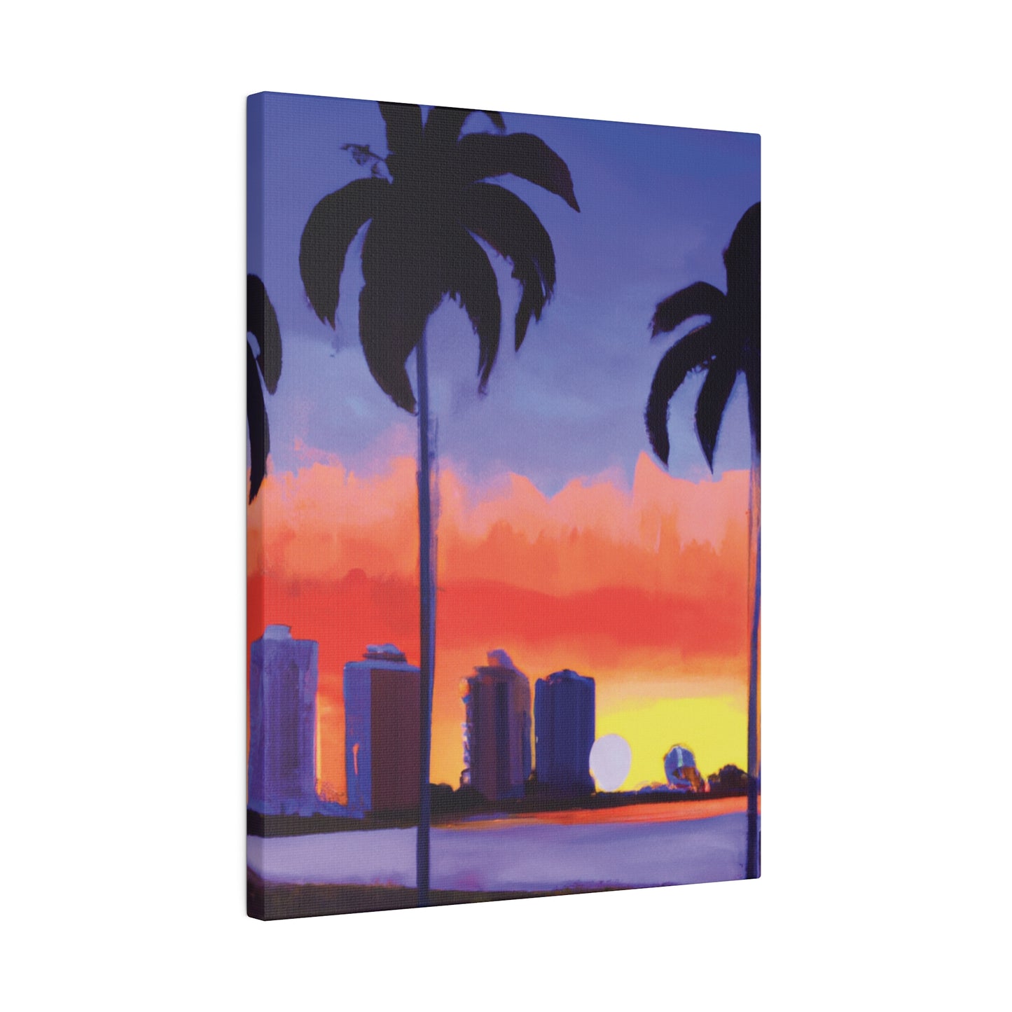 6829T - Miami Beach Sunset Painting Print | Miami | Beach | Sunset | Poster | Home Decor | Wall Art | Canvas