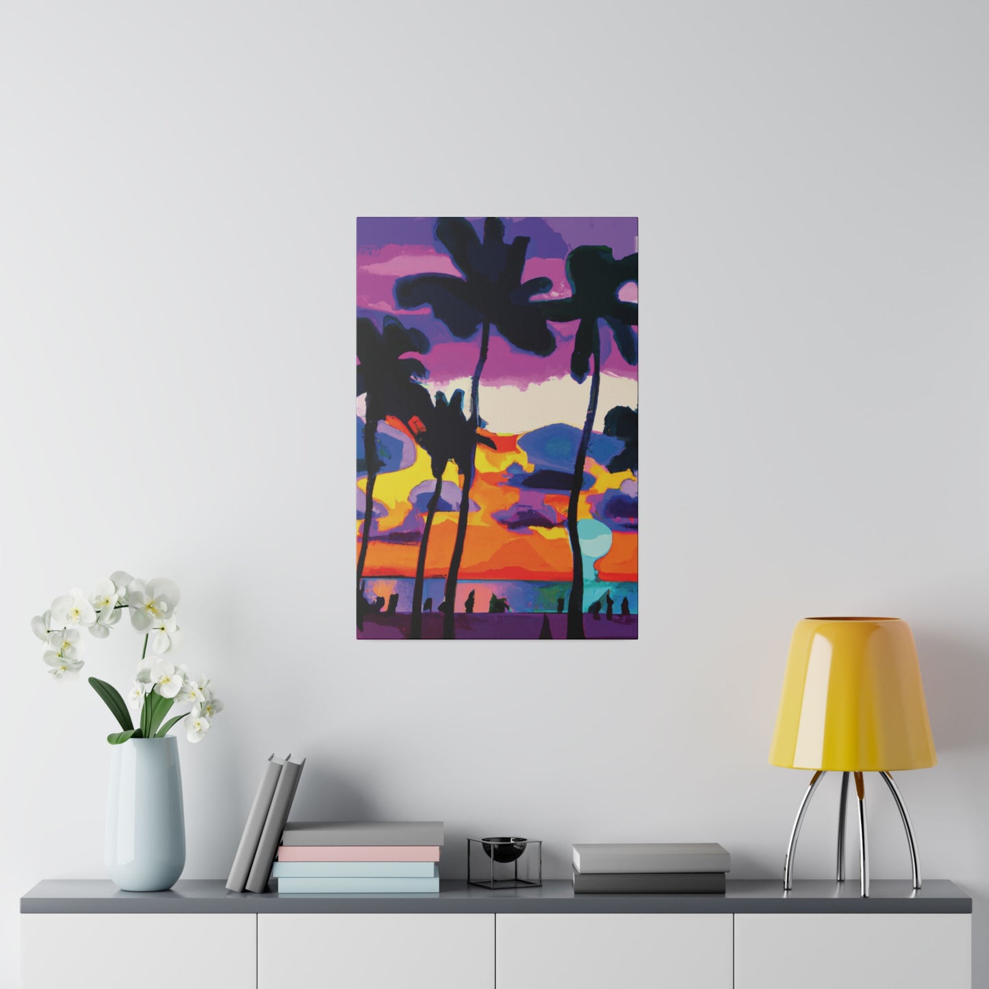 7455H - Miami Beach Sunset Painting Print | Miami | Beach | Sunset | Poster | Home Decor | Wall Art | Canvas
