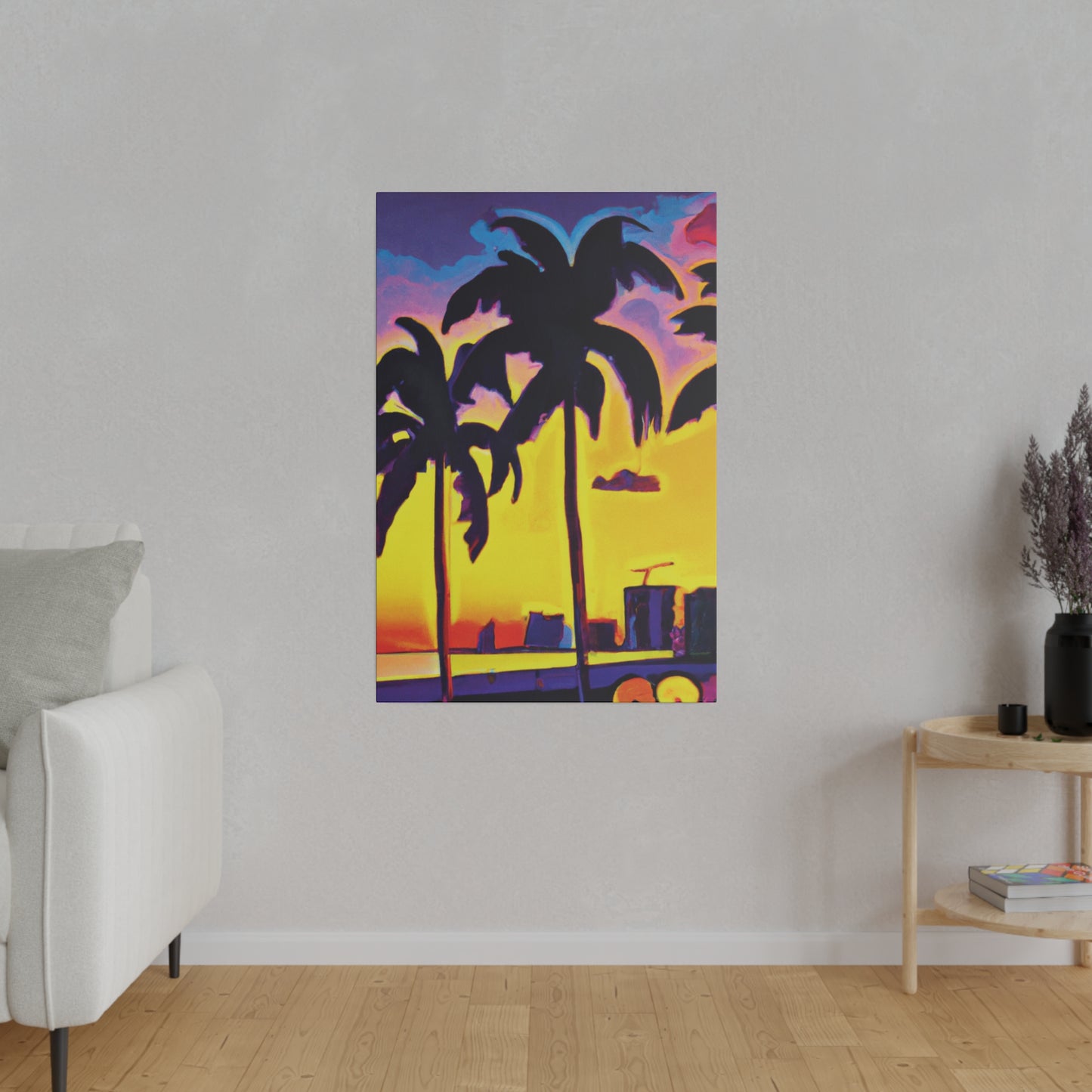 5674W - Miami Beach Sunset Painting Print | Miami | Beach | Sunset | Poster | Home Decor | Wall Art | Canvas