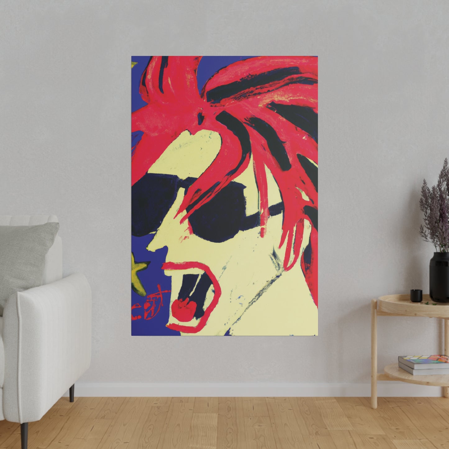 8409V - Rockstar Painting Print | Face | Abstract | Poster | Home Decor | Wall Art | Music Art | Canvas