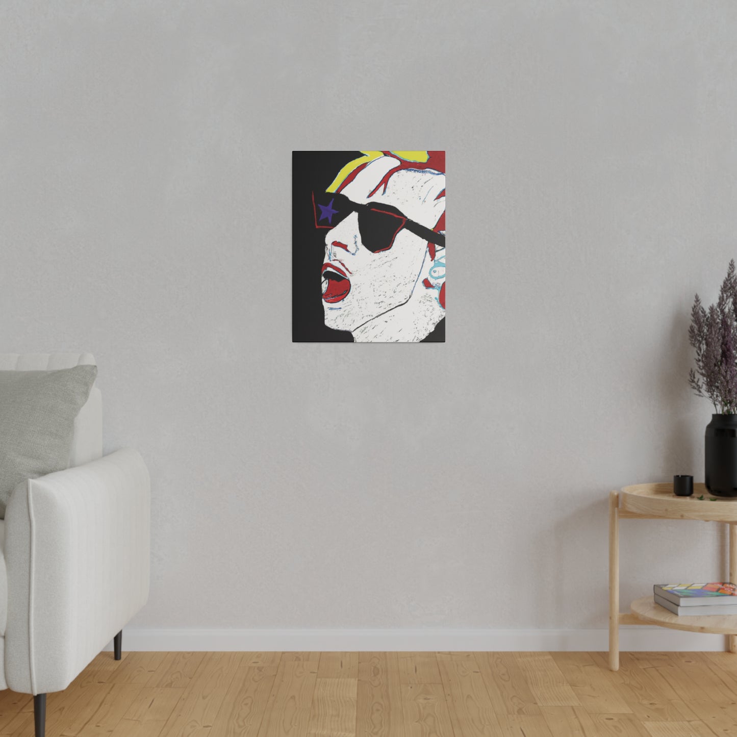 1889X - Rockstar Painting Print | Face | Abstract | Poster | Home Decor | Wall Art | Music Art | Canvas