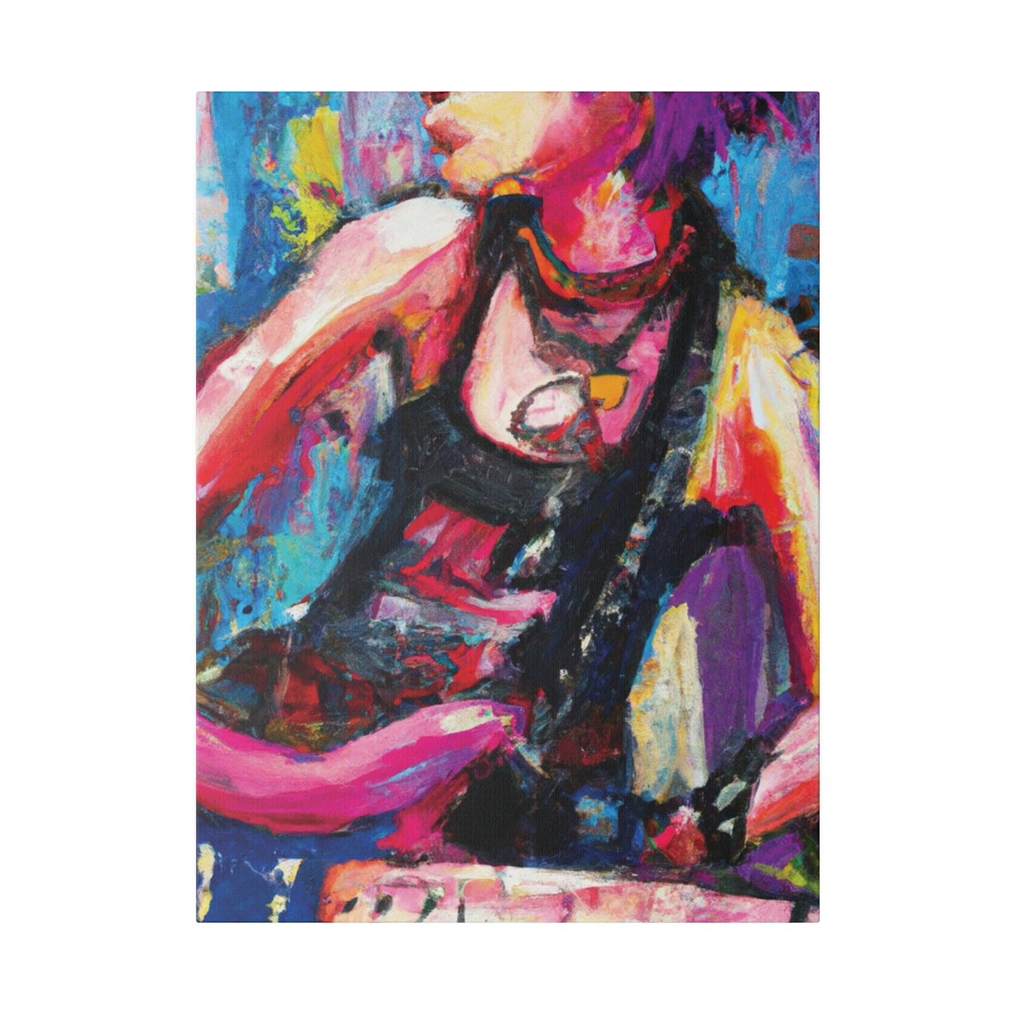 7793Y - Rockstar Oil Painting Style Print | Poster | Home Decor | Wall Art | Music Art | Canvas