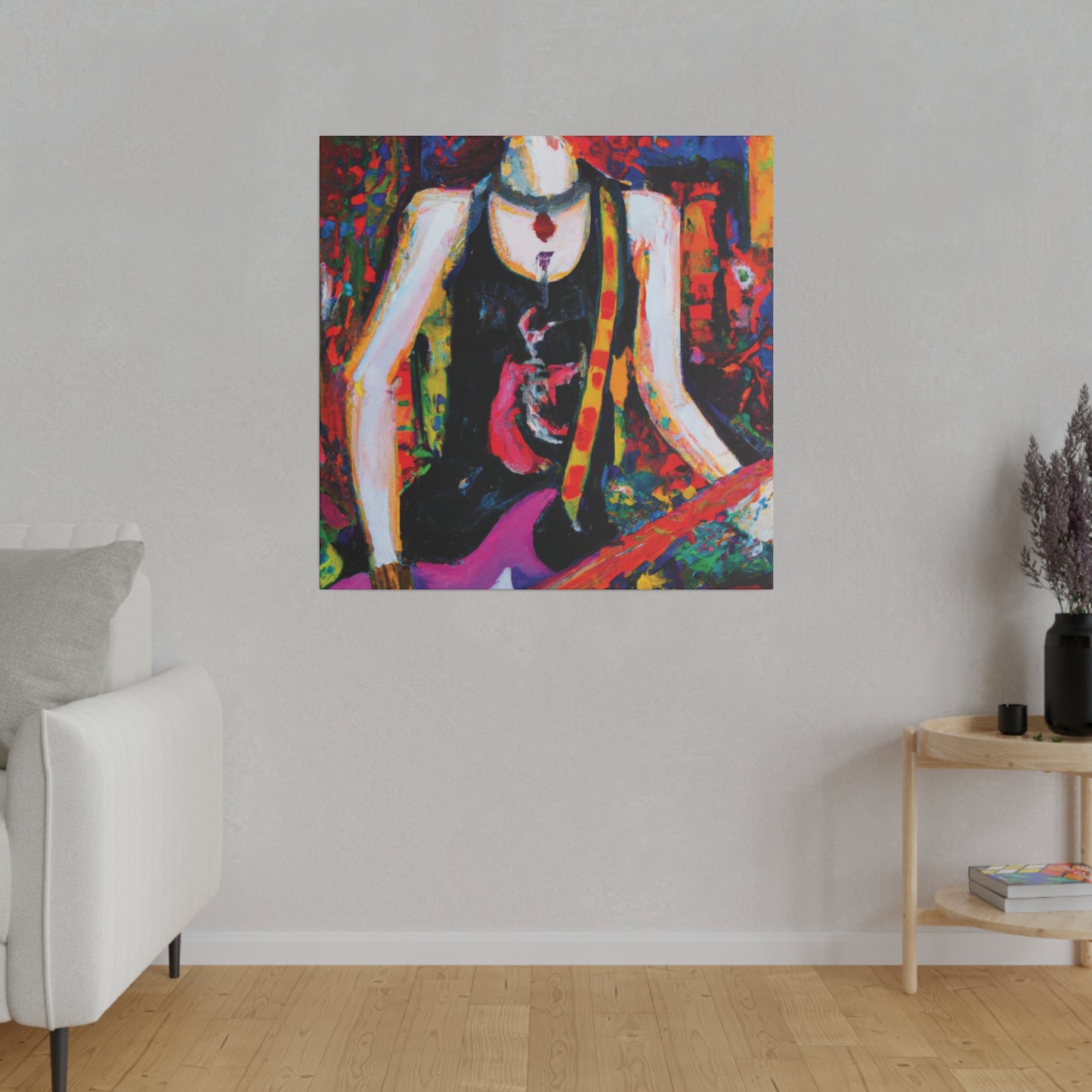 9648D - Rockstar Oil Painting Style Print | Poster | Home Decor | Wall Art | Music Art | Canvas