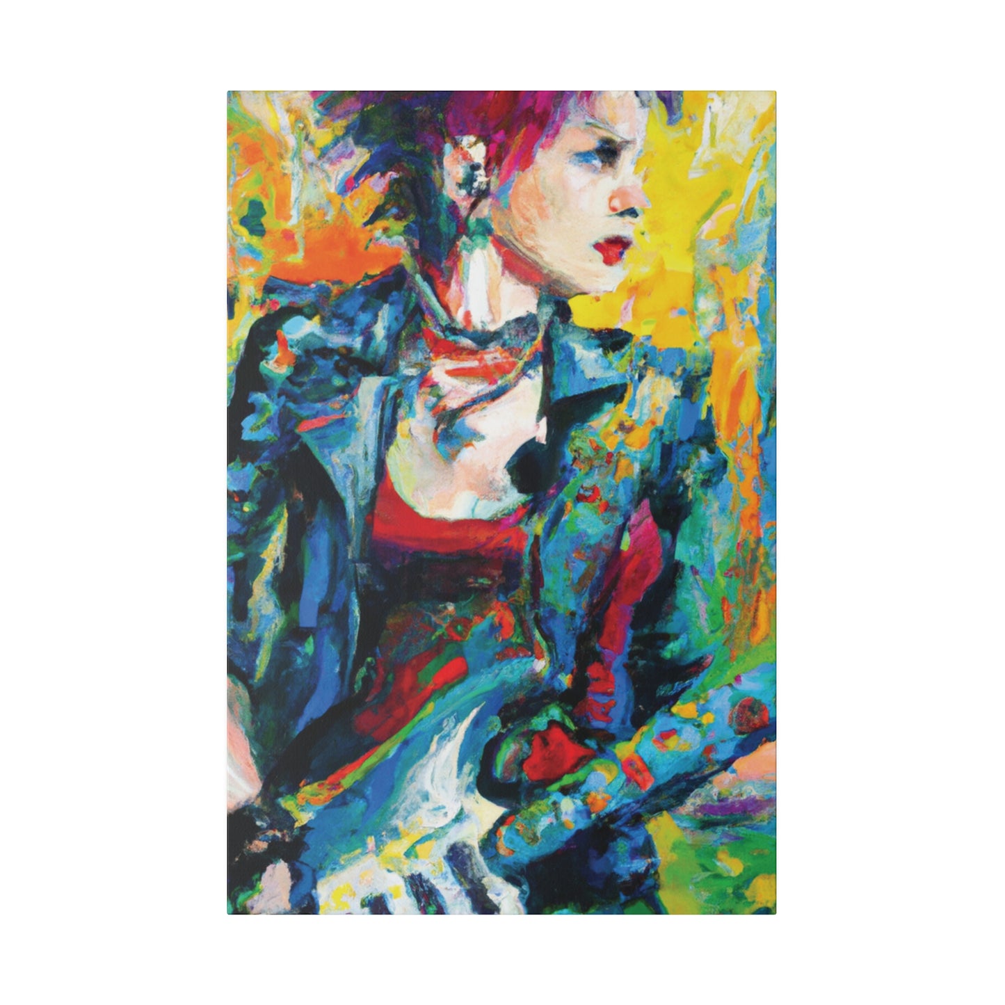 9075K - Rockstar Oil Painting Style Print | Poster | Home Decor | Wall Art | Music Art | Canvas