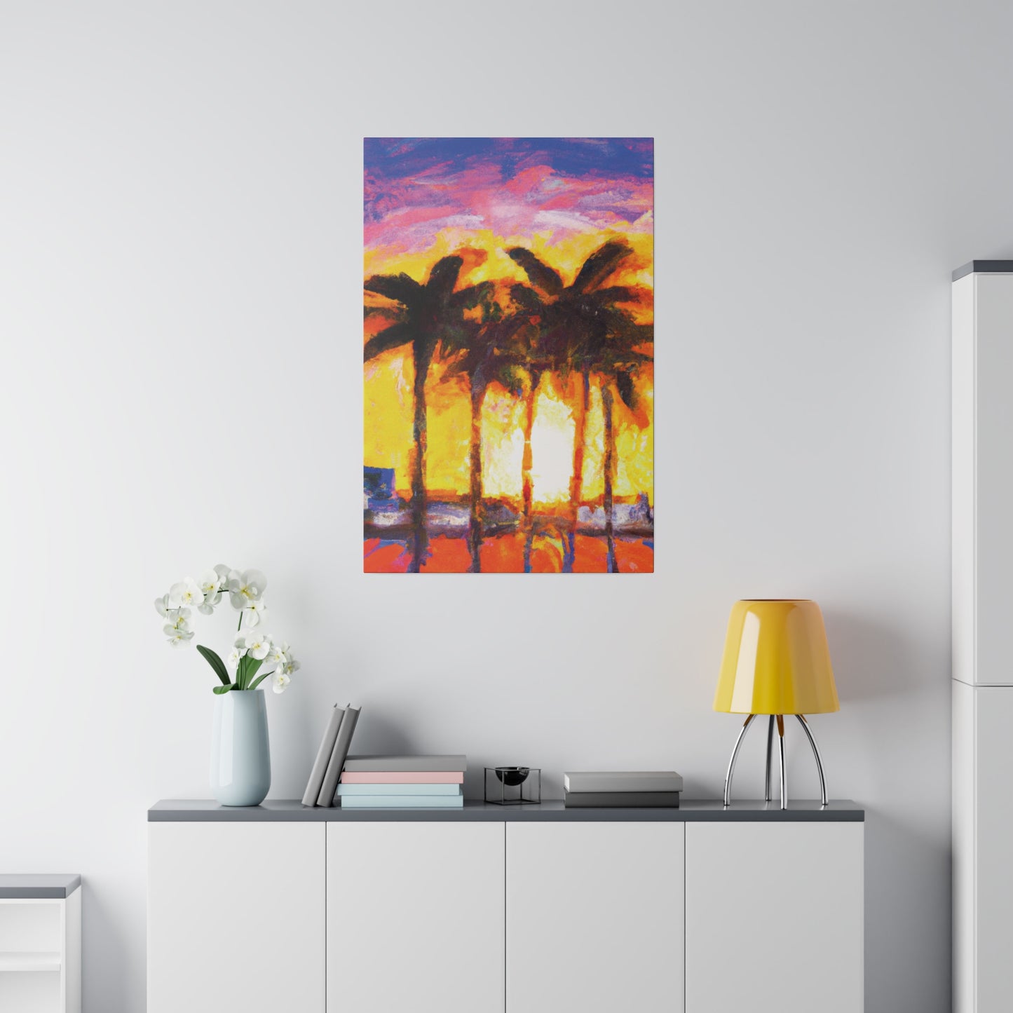 1535V - Miami Beach Sunset Painting Print | Miami | Beach | Sunset | Poster | Home Decor | Wall Art | Canvas