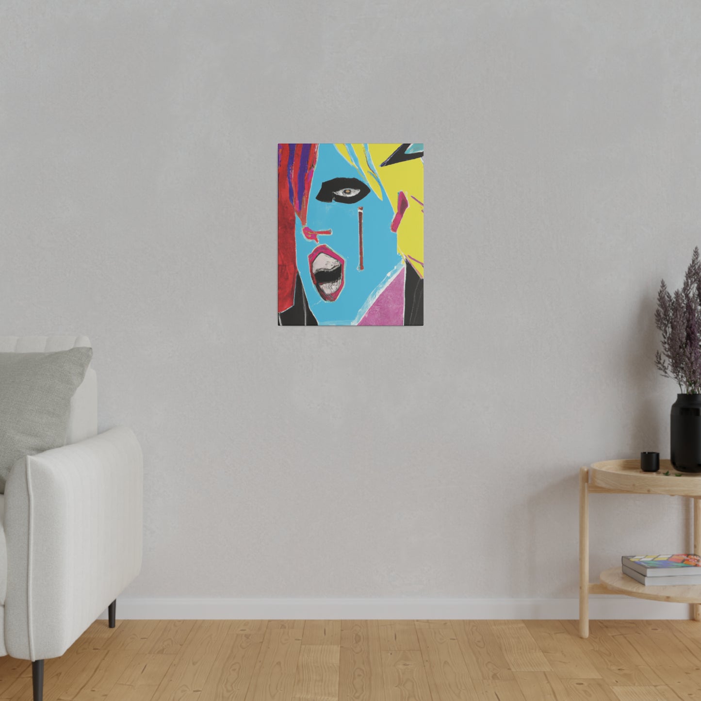 8365A - Rockstar Painting Print | Face | Abstract | Poster | Home Decor | Wall Art | Music Art | Canvas