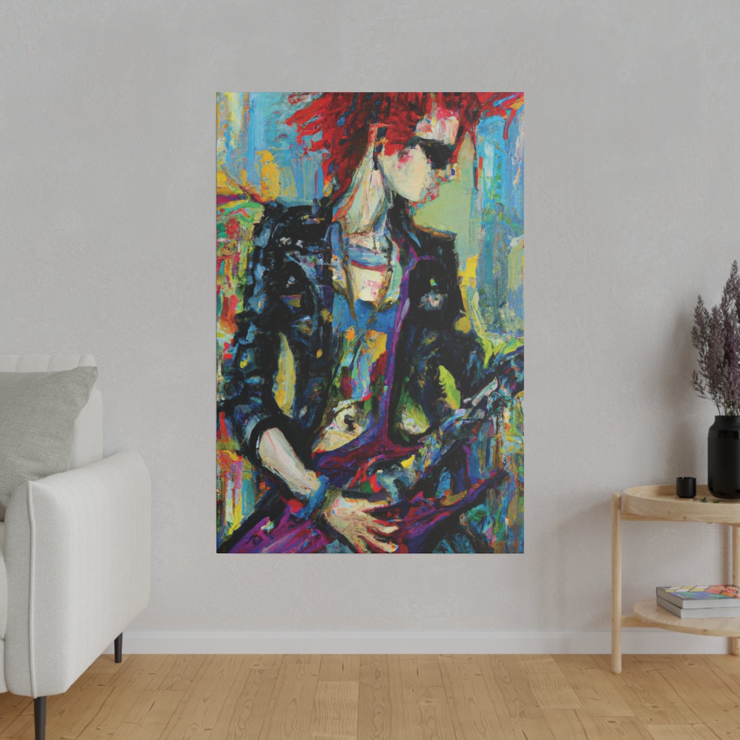 9745J - Rockstar Oil Painting Style Print | Poster | Home Decor | Wall Art | Music Art | Canvas