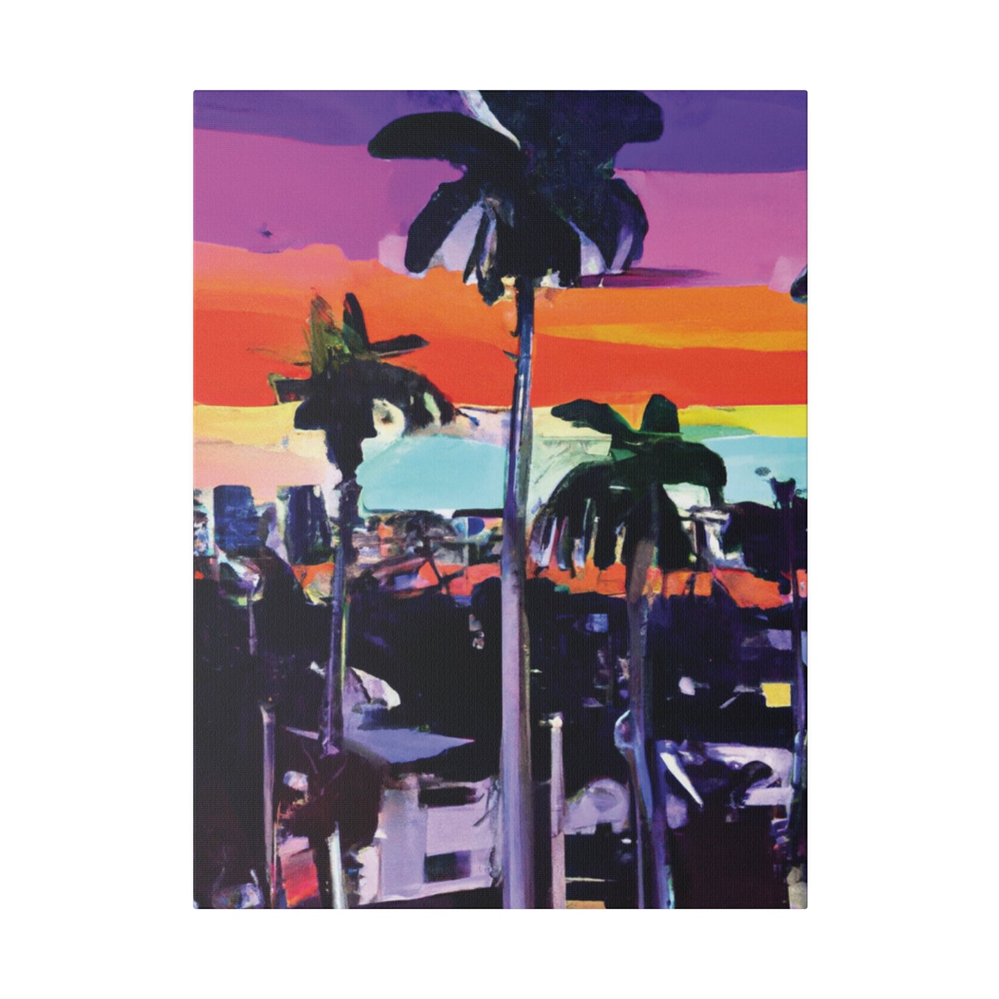 8668T - Miami Beach Sunset Painting Print | Miami | Beach | Sunset | Poster | Home Decor | Wall Art | Canvas