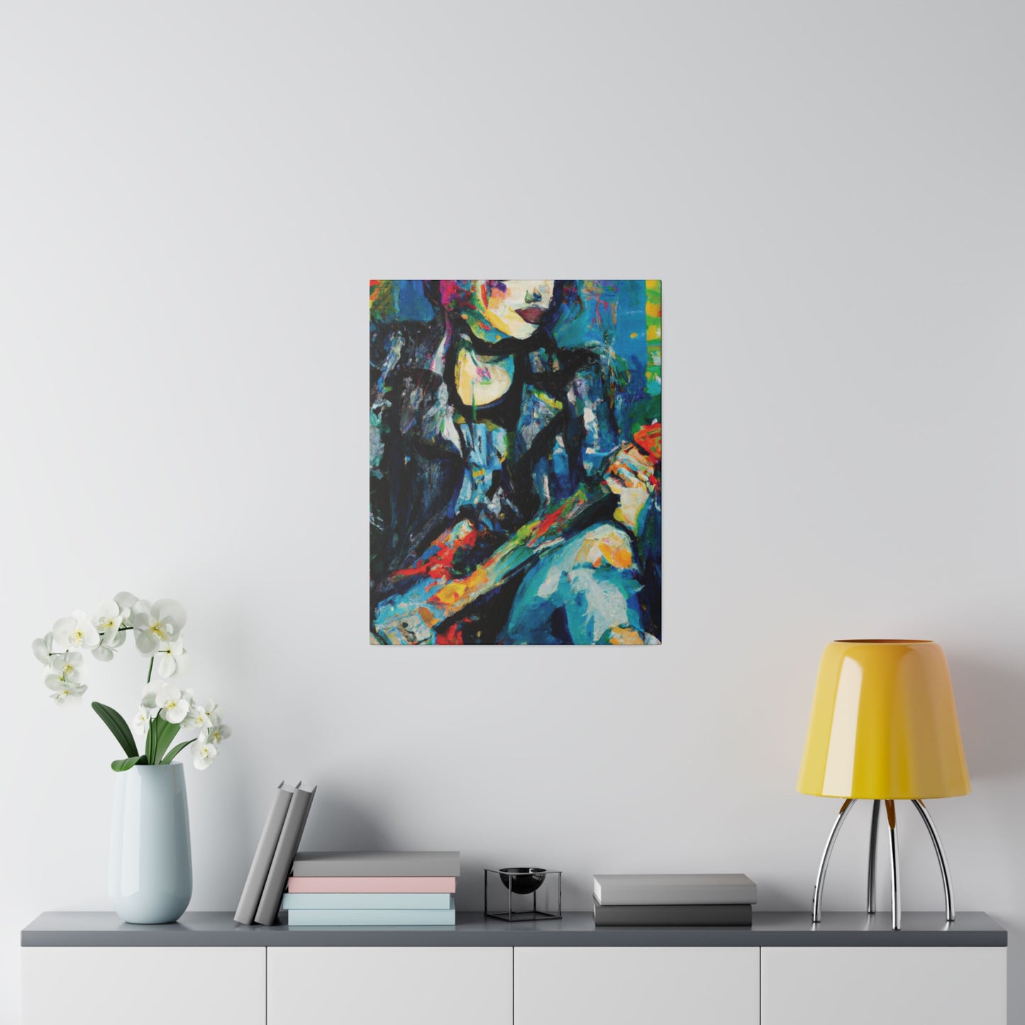 9733T - Rockstar Oil Painting Style Print | Poster | Home Decor | Wall Art | Music Art | Canvas
