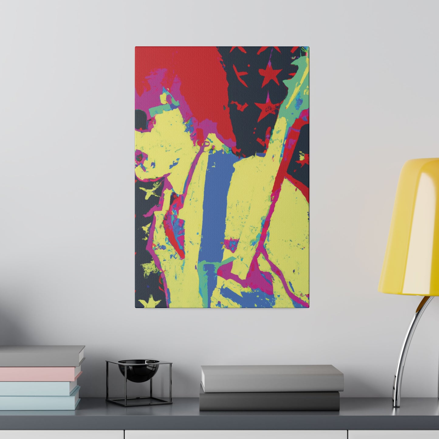 9735F - Rockstar Painting Print | Face | Abstract | Poster | Home Decor | Wall Art | Music Art | Canvas