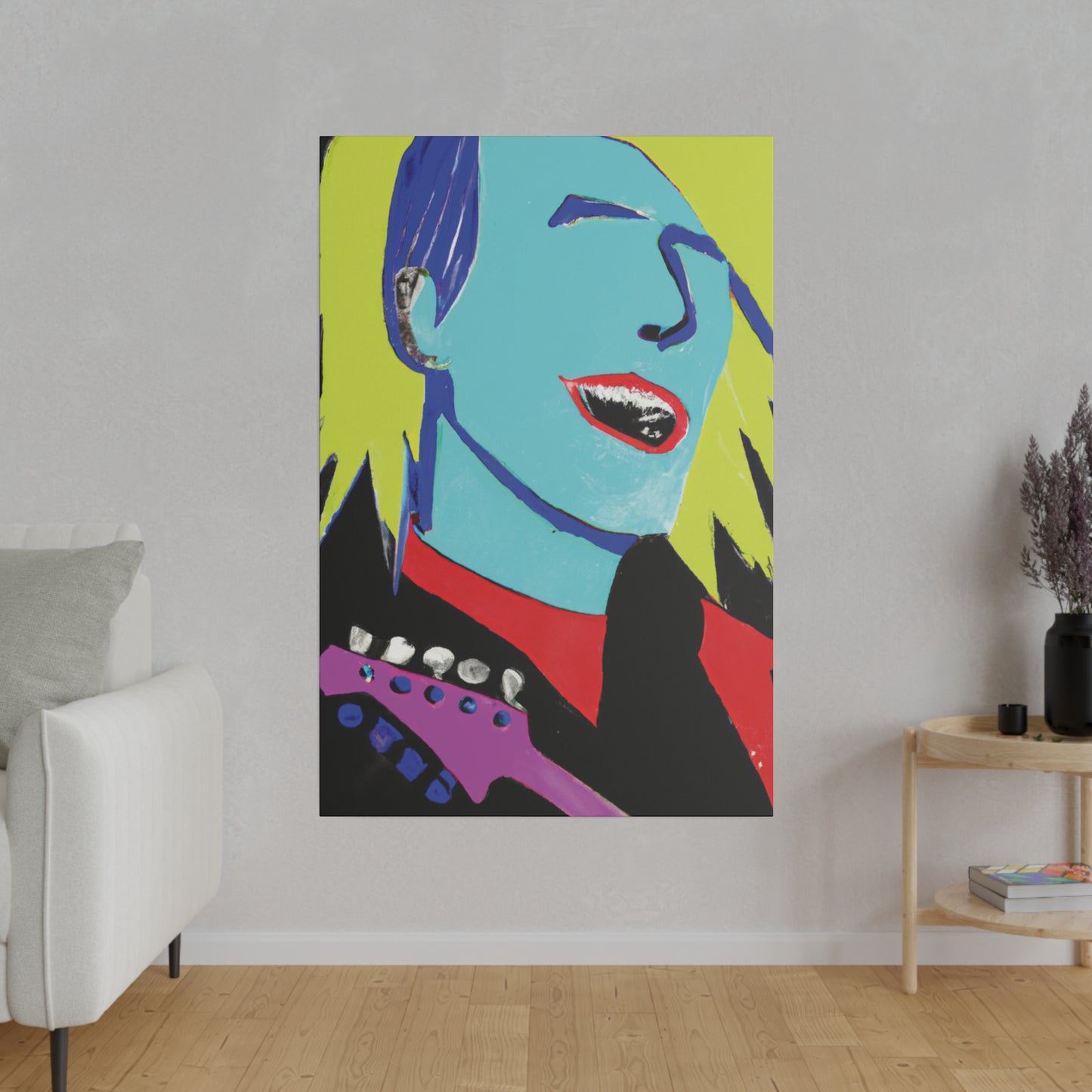 6451X - Rockstar Painting Print | Face | Abstract | Poster | Home Decor | Wall Art | Music Art | Canvas