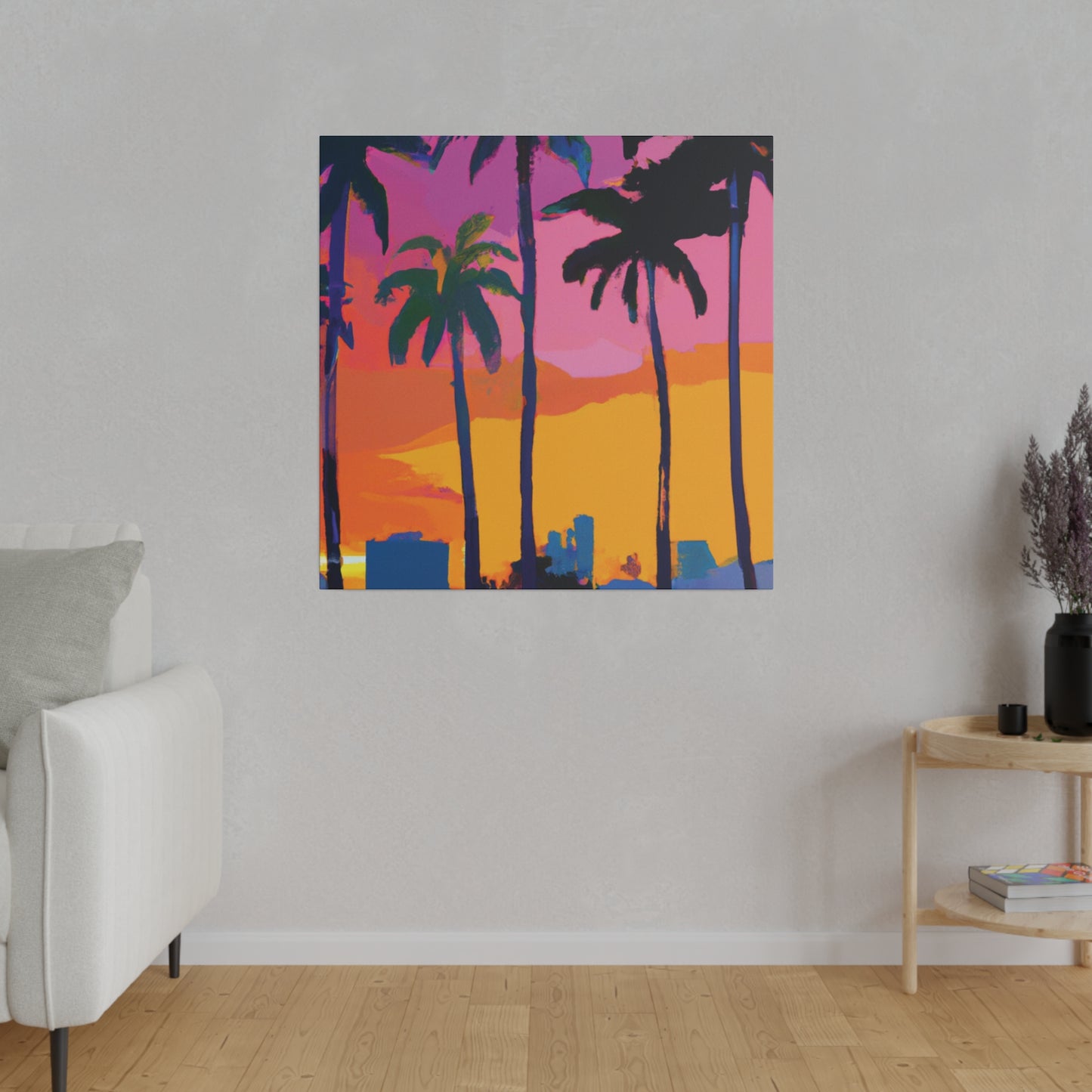 3546F - Miami Beach Sunset Painting Print | Miami | Beach | Sunset | Poster | Home Decor | Wall Art | Canvas