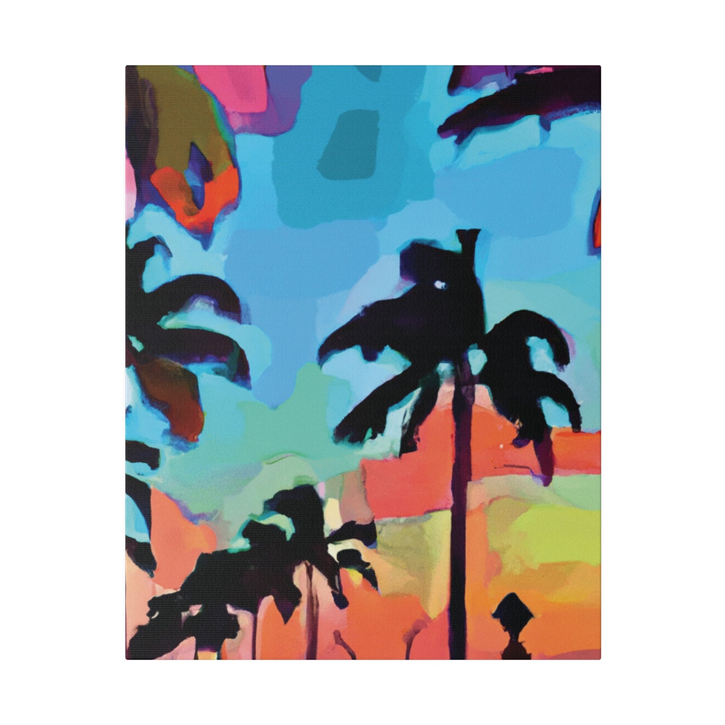 7439V - Miami Beach Sunset Painting Print | Miami | Beach | Sunset | Poster | Home Decor | Wall Art | Canvas