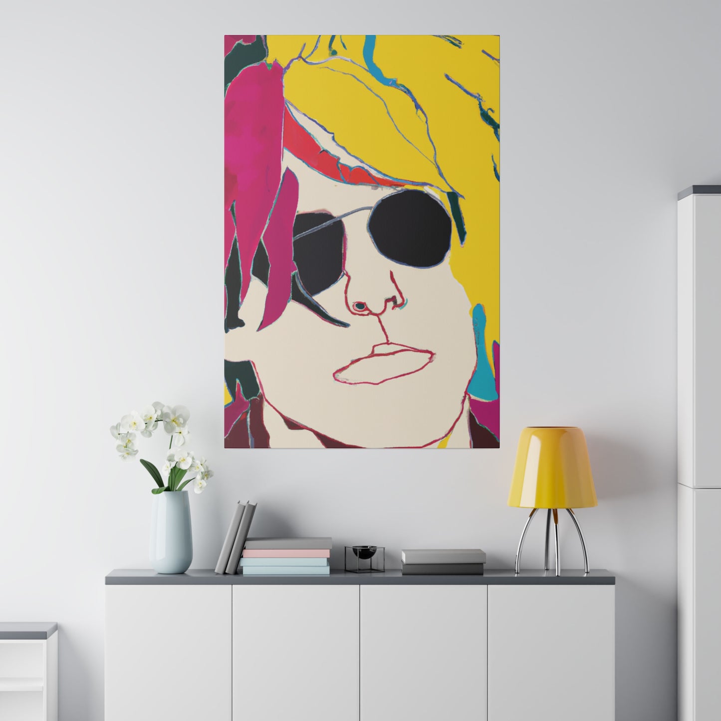 9138E - Rockstar Painting Print | Face | Abstract | Poster | Home Decor | Wall Art | Music Art | Canvas