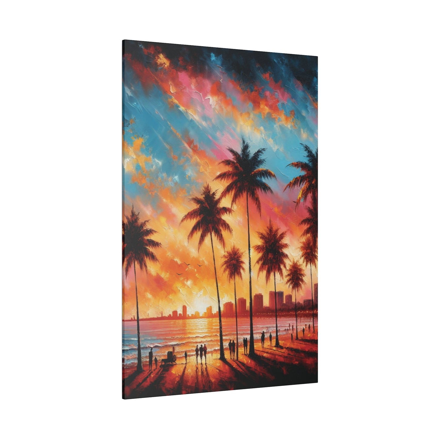 3567B - miami beach art, sunset background, ocean art work, beach art work, sunset designs, miami beach painting, miami beach print