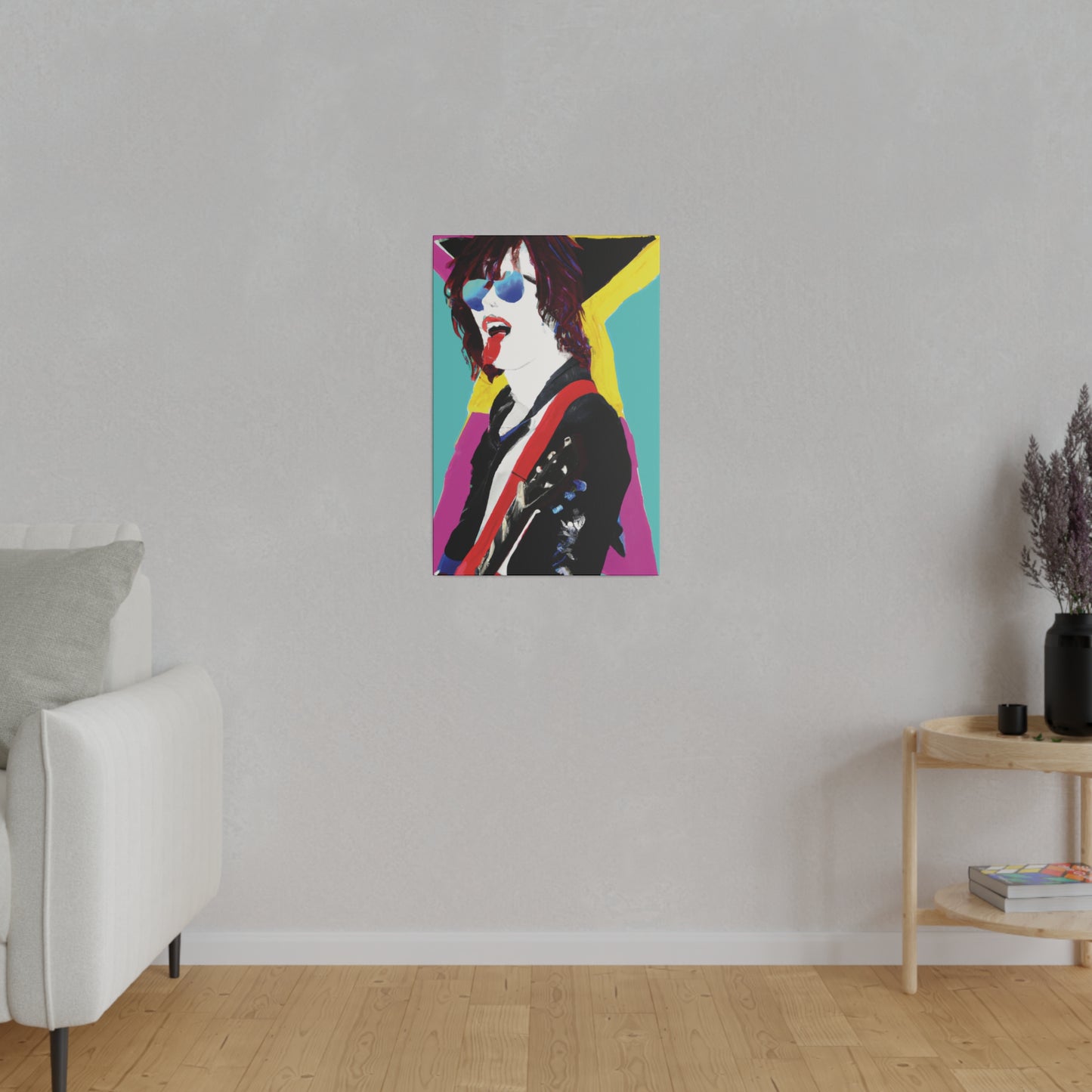 8865A - Rockstar Painting Print | Face | Abstract | Poster | Home Decor | Wall Art | Music Art | Canvas