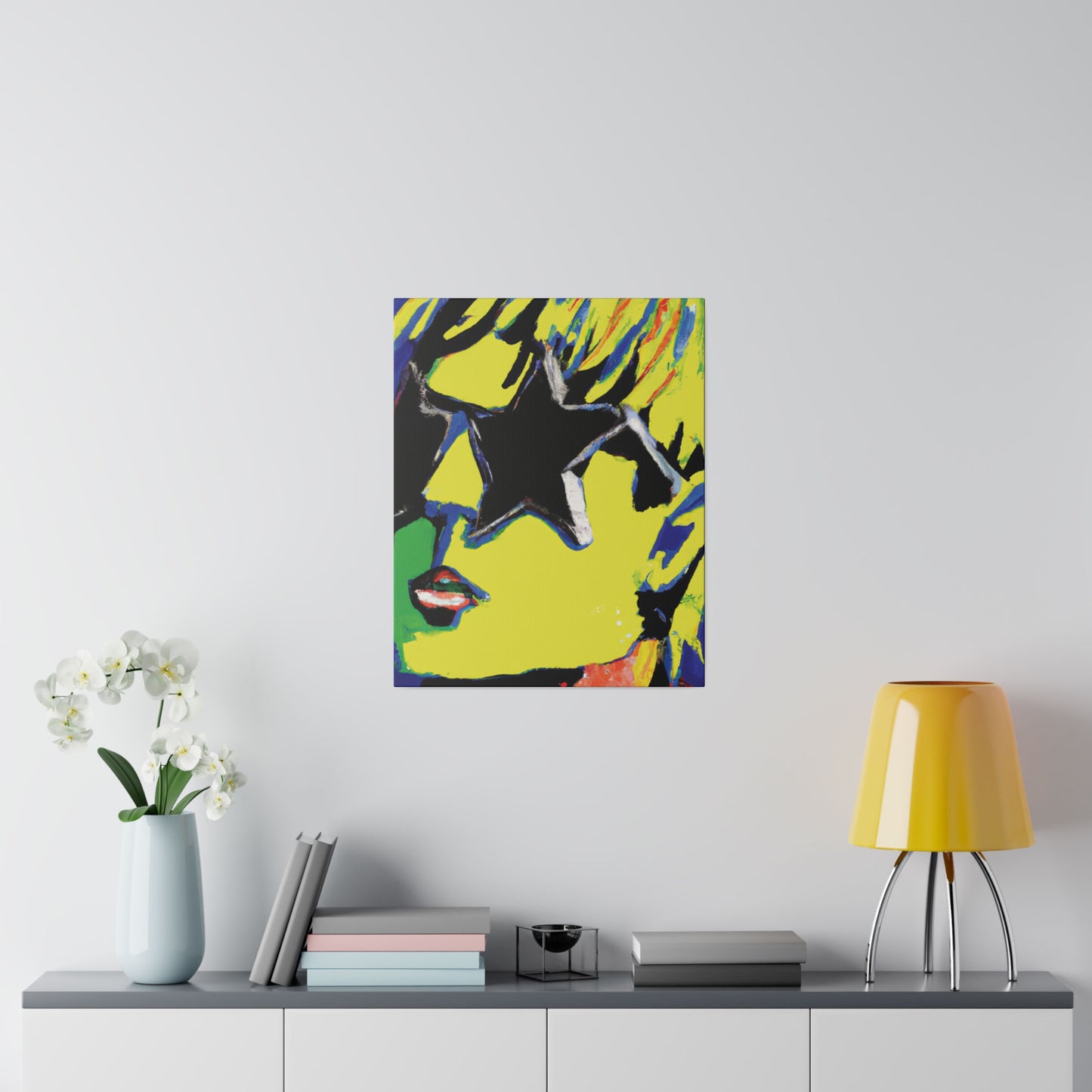 9785T - Rockstar Painting Print | Face | Abstract | Poster | Home Decor | Wall Art | Music Art | Canvas