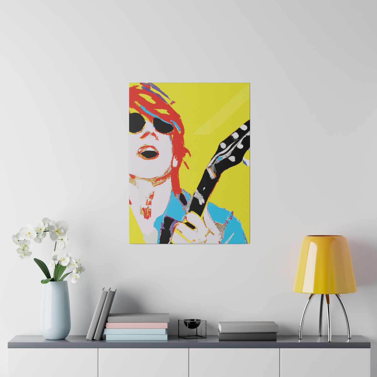 846Q - Rockstar Painting Print | Face | Abstract | Poster | Home Decor | Wall Art | Music Art | Canvas