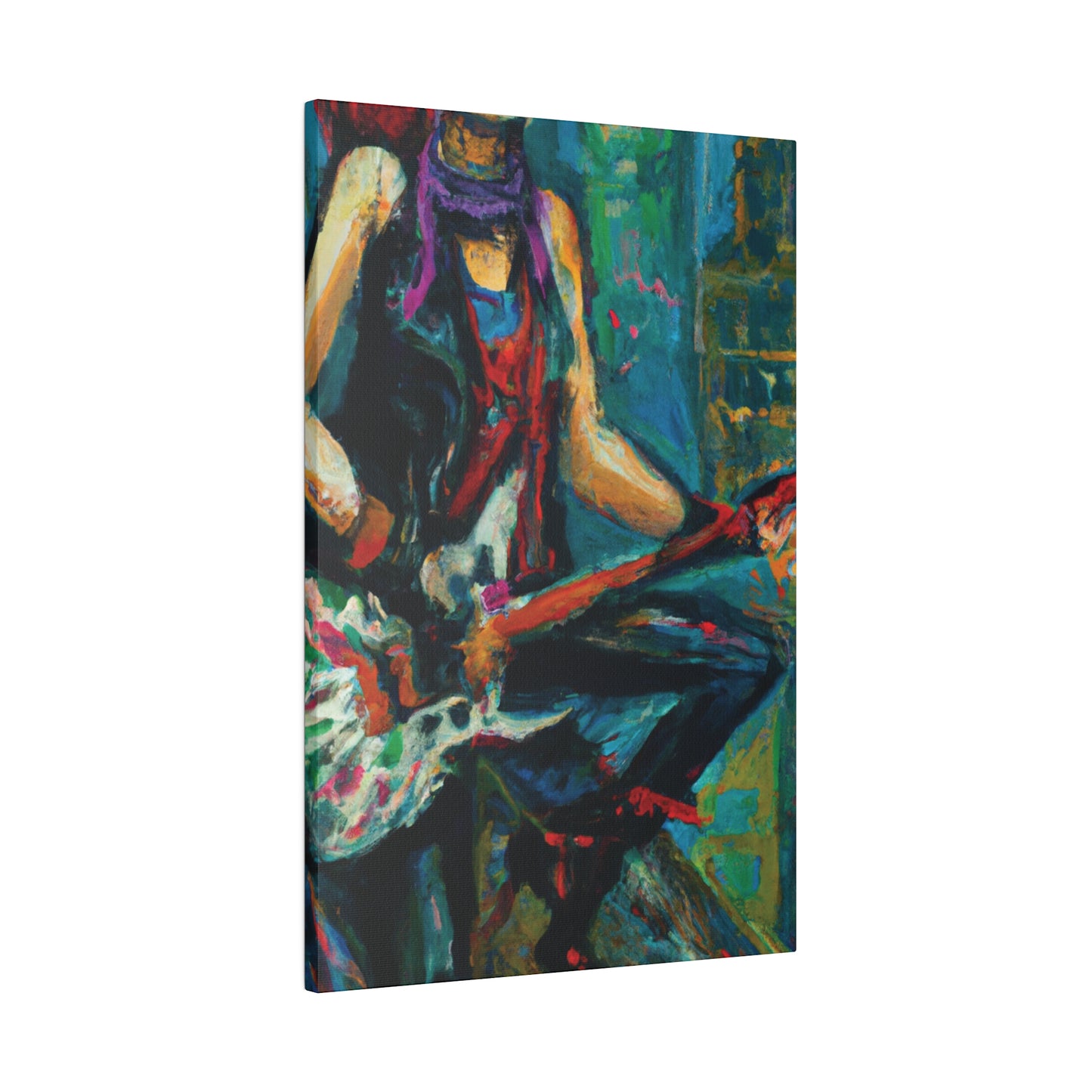 1163E - Rockstar Oil Painting Style Print | Poster | Home Decor | Wall Art | Music Art | Canvas