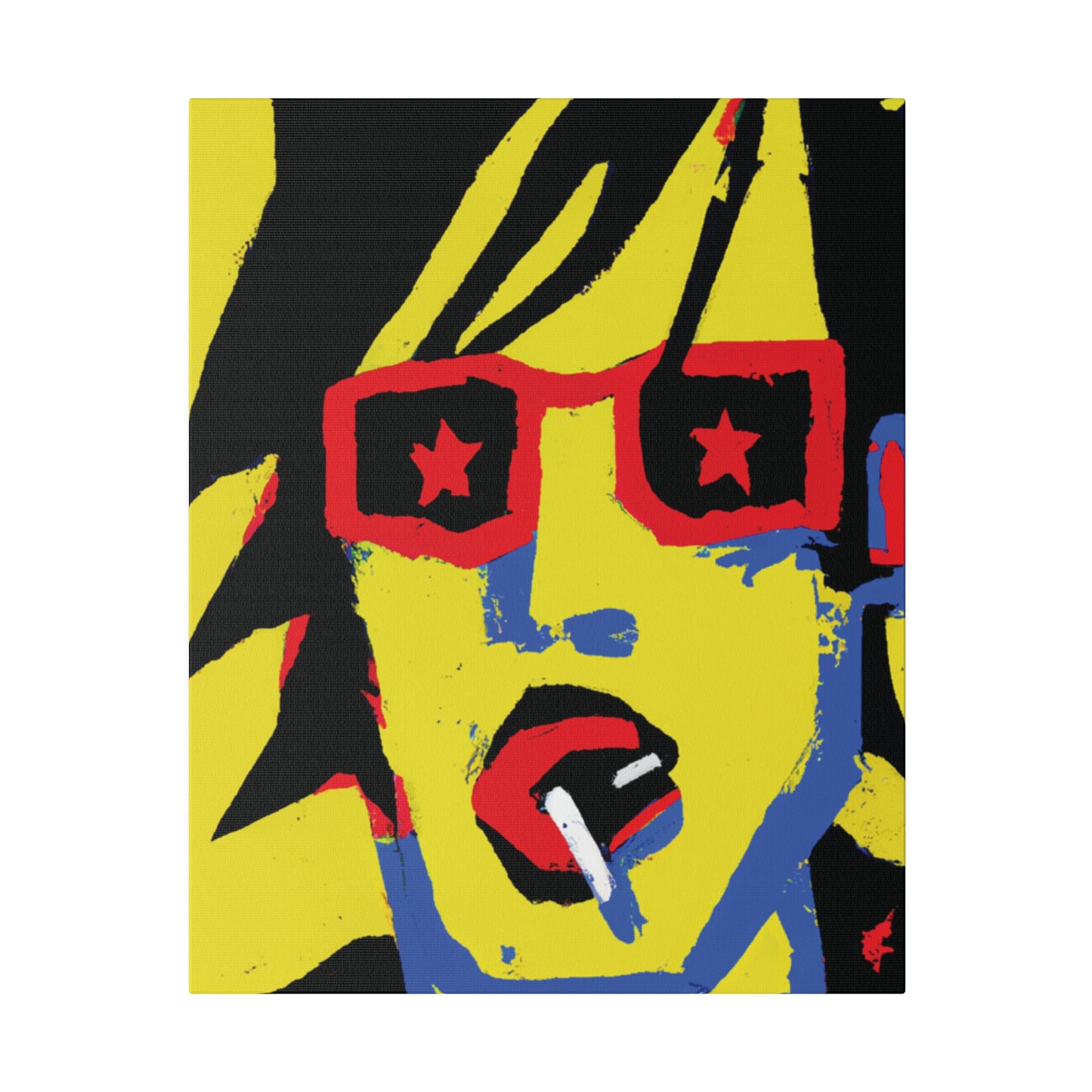 4745B - Rockstar Painting Print | Face | Abstract | Poster | Home Decor | Wall Art | Music Art | Canvas