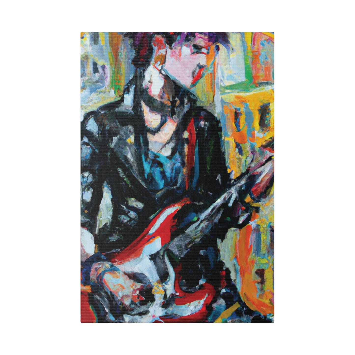 9646Q - Rockstar Oil Painting Style Print | Poster | Home Decor | Wall Art | Music Art | Canvas