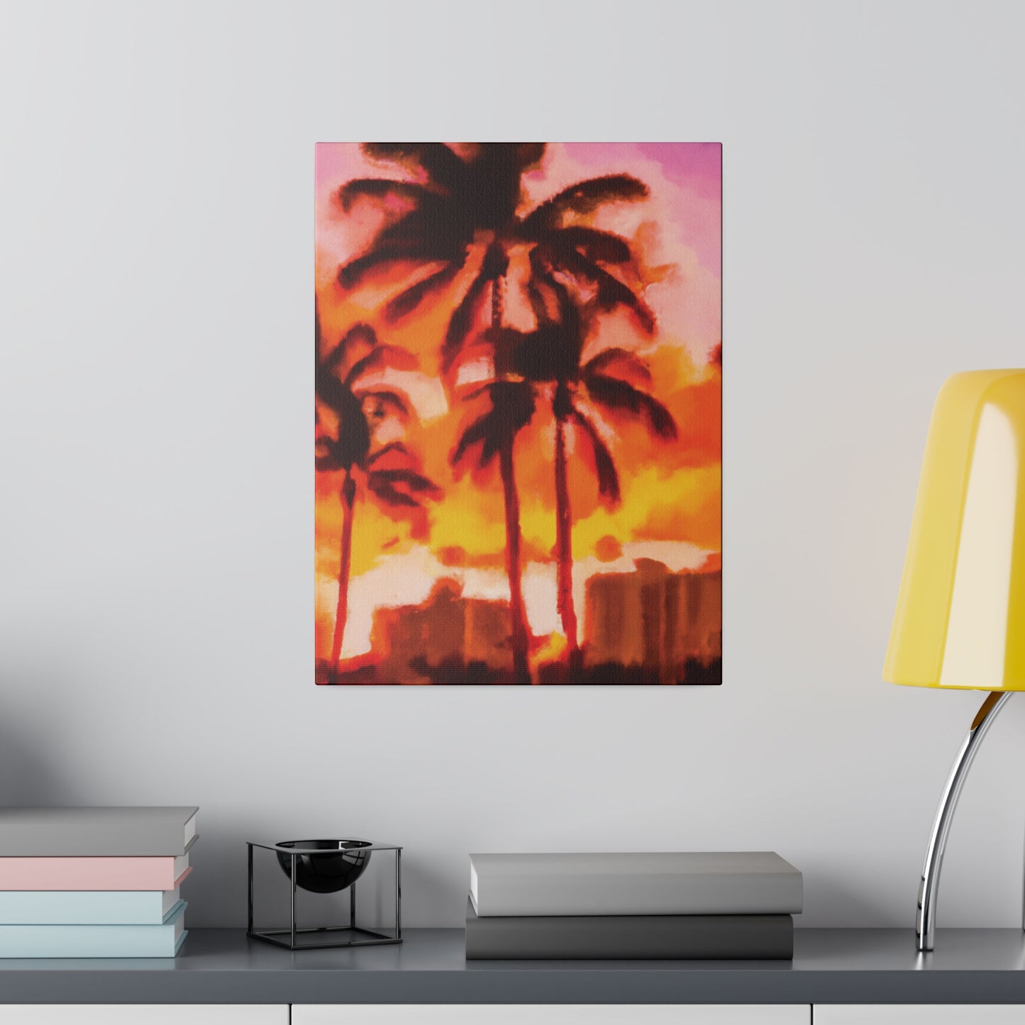 4698F - Miami Beach Sunset Painting Print | Miami | Beach | Sunset | Poster | Home Decor | Wall Art | Canvas