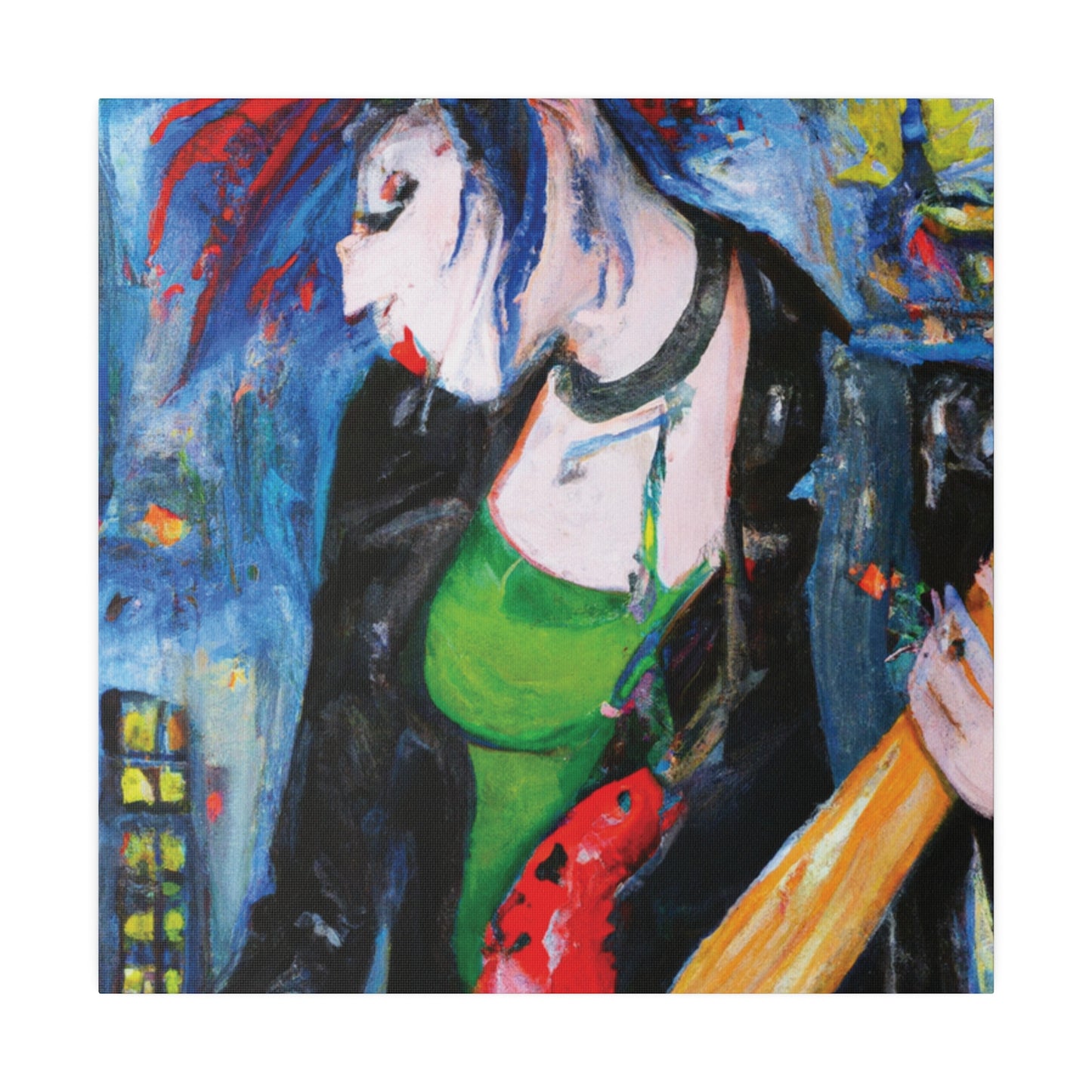 9423T - Rockstar Oil Painting Style Print | Poster | Home Decor | Wall Art | Music Art | Canvas