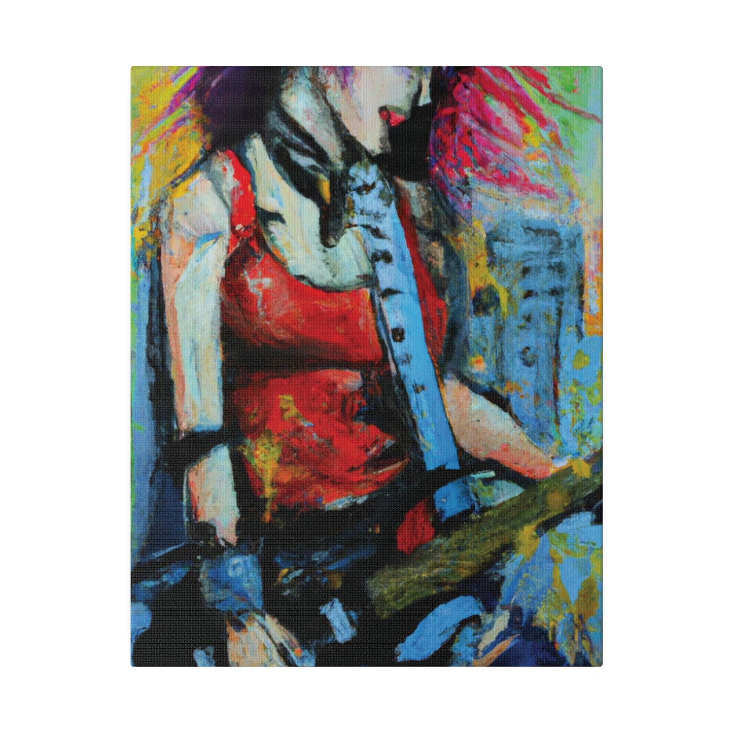 8424V - Rockstar Oil Painting Style Print | Poster | Home Decor | Wall Art | Music Art | Canvas