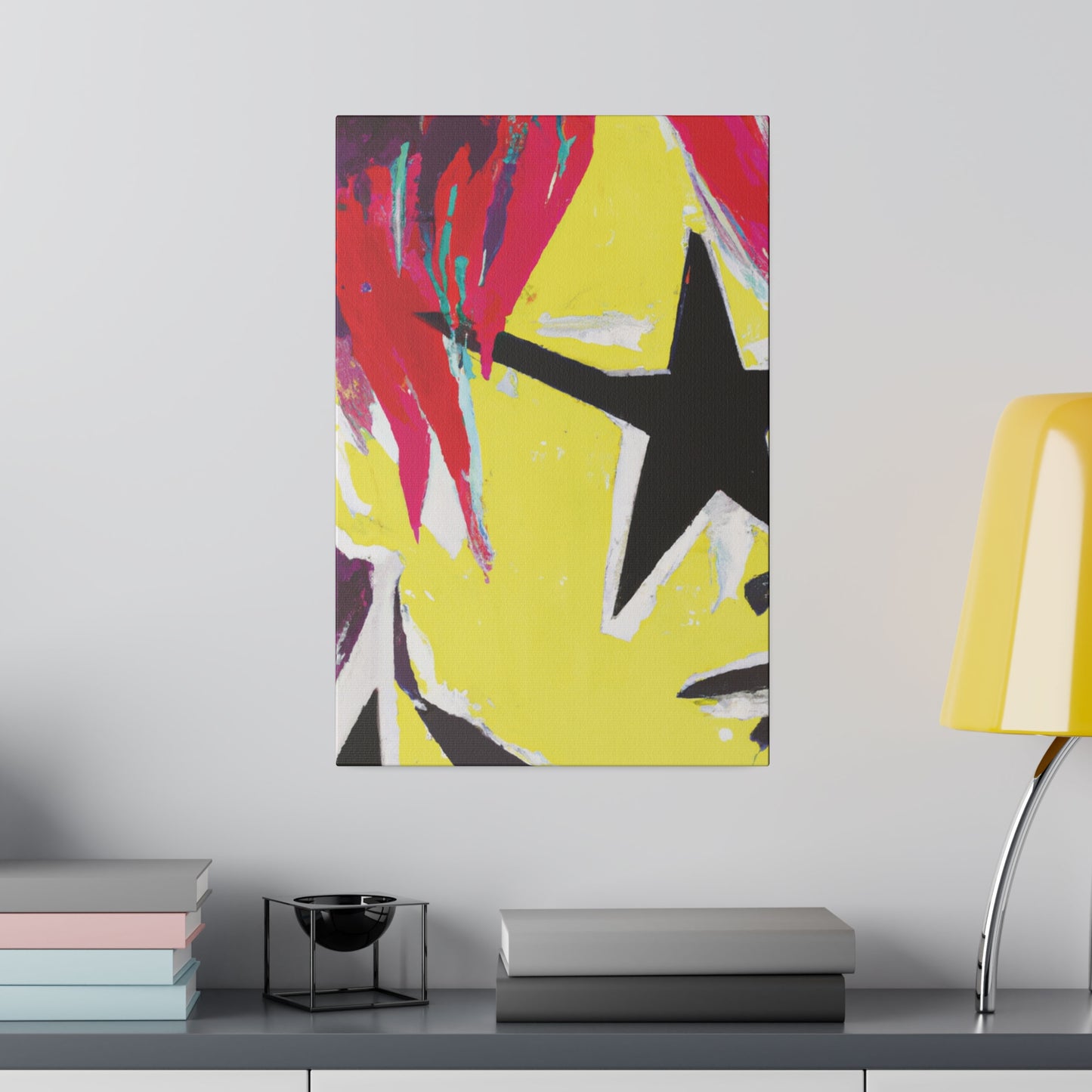 8768M - Rockstar Painting Print | Face | Abstract | Poster | Home Decor | Wall Art | Music Art | Canvas