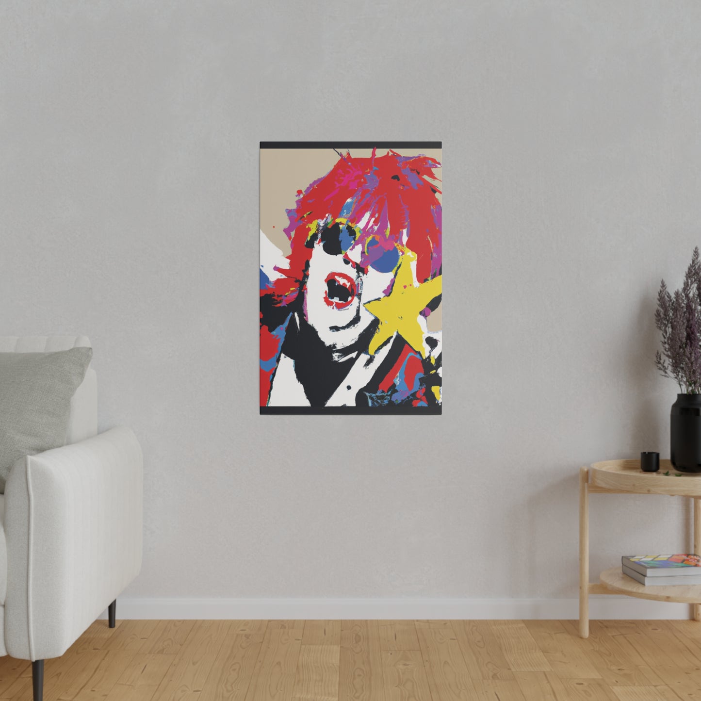 8717H - Rockstar Painting Print | Face | Abstract | Poster | Home Decor | Wall Art | Music Art | Canvas