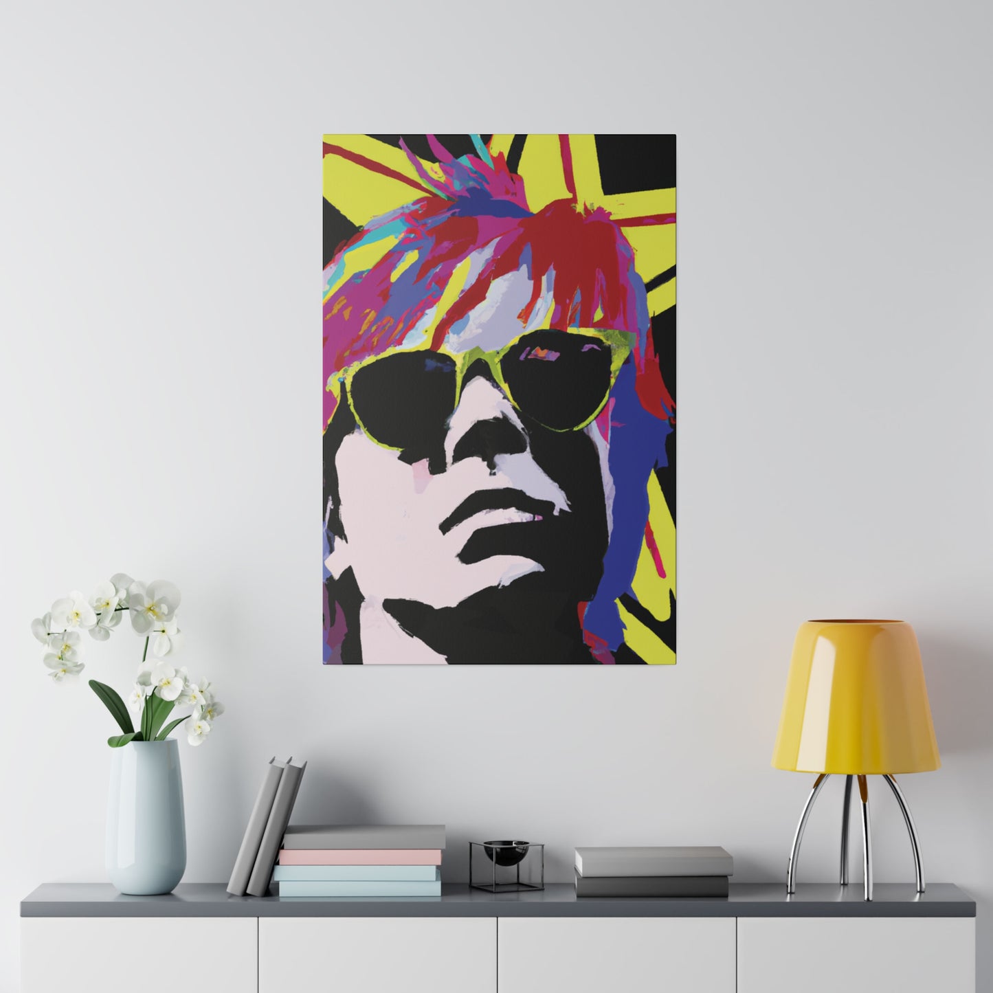 2184J - Rockstar Painting Print | Face | Abstract | Poster | Home Decor | Wall Art | Music Art | Canvas