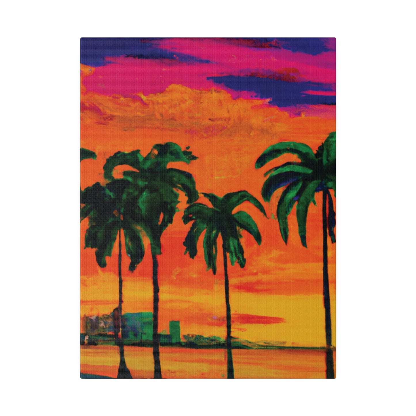 7389Y - Miami Beach Sunset Painting Print | Miami | Beach | Sunset | Poster | Home Decor | Wall Art | Canvas