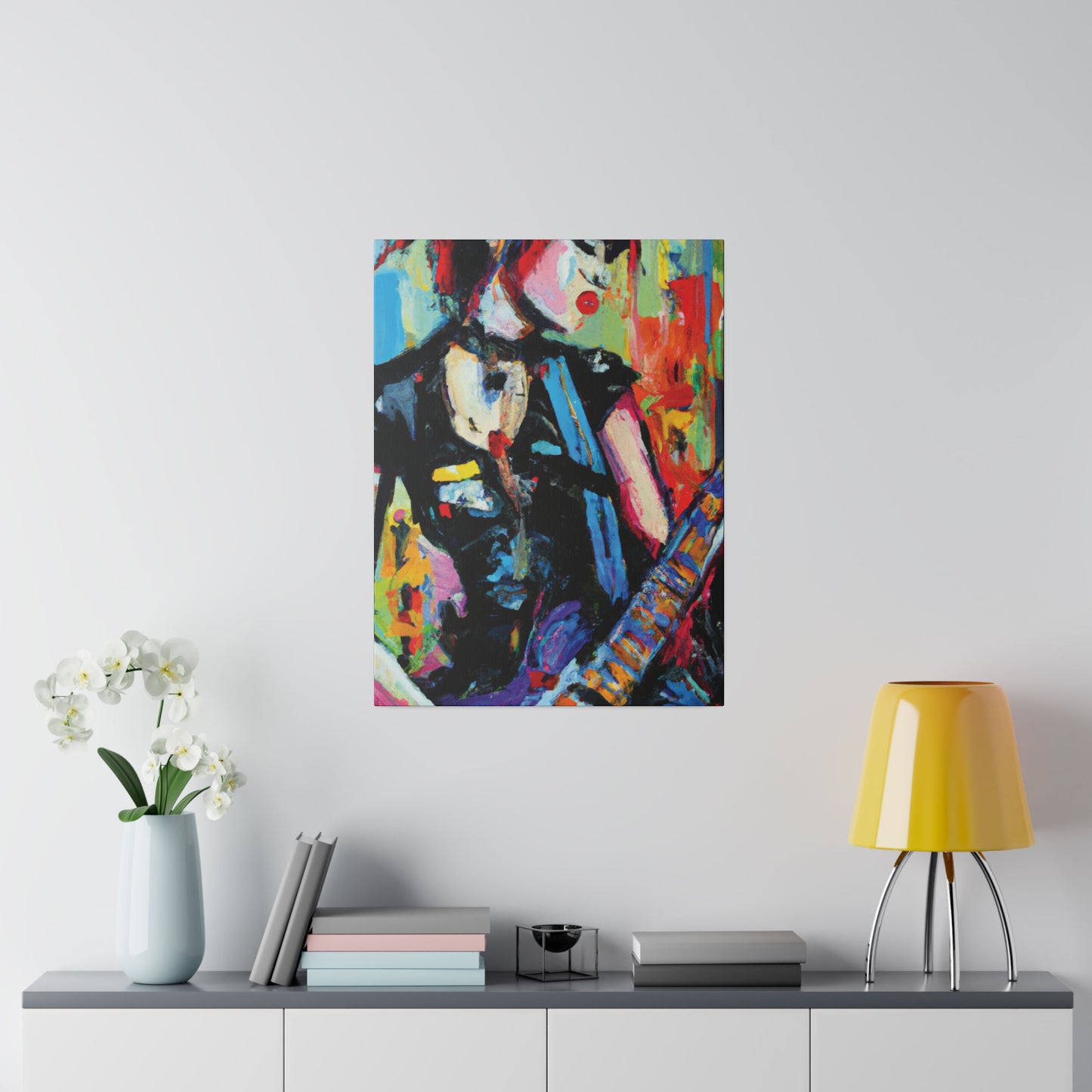 703H - Rockstar Oil Painting Style Print | Poster | Home Decor | Wall Art | Music Art | Canvas