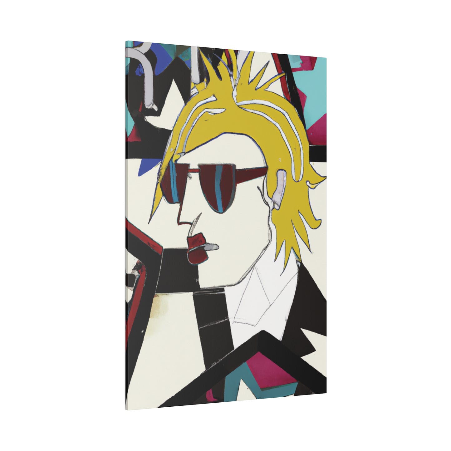 6895N - Rockstar Painting Print | Face | Abstract | Poster | Home Decor | Wall Art | Music Art | Canvas