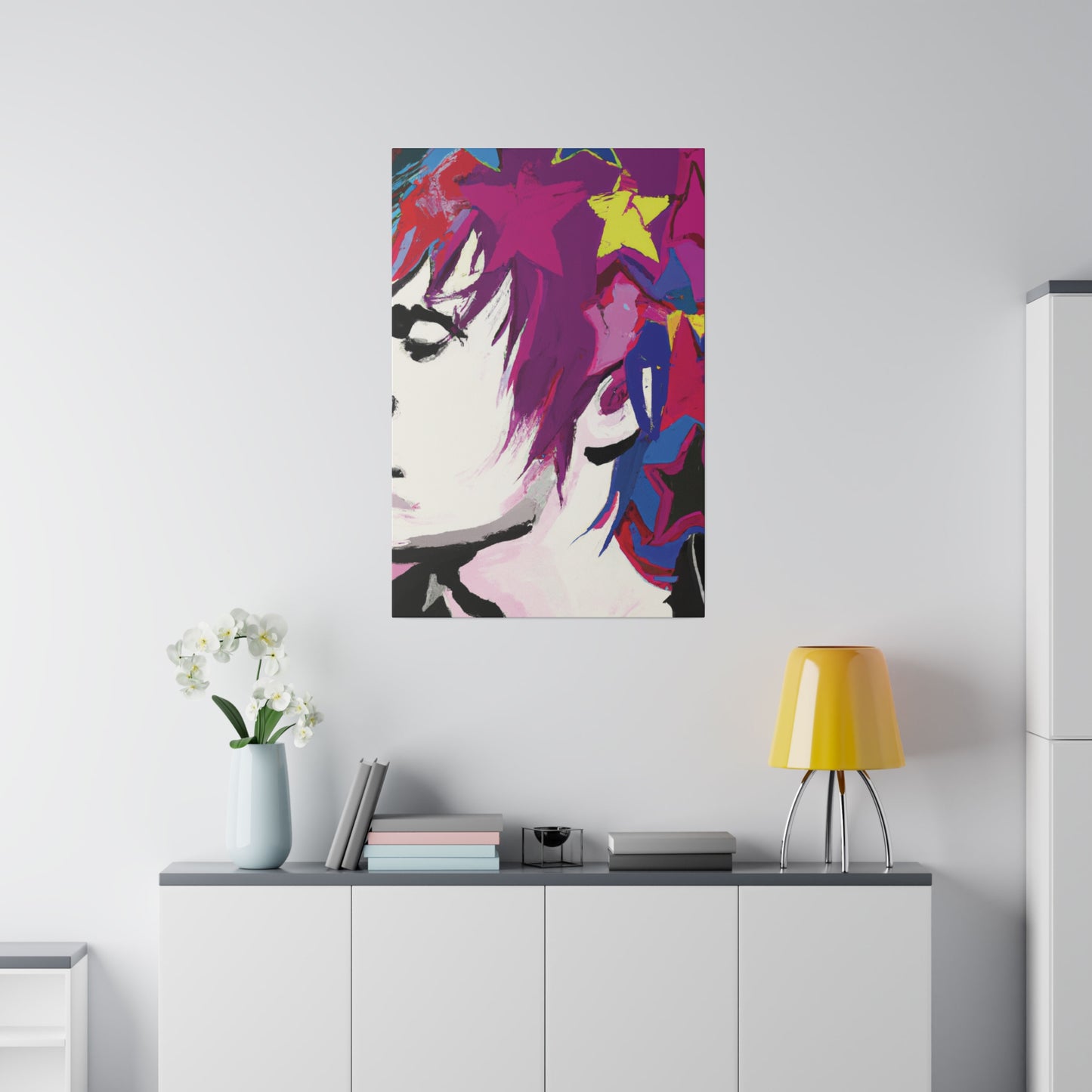 7369B - Rockstar Painting Print | Face | Abstract | Poster | Home Decor | Wall Art | Music Art | Canvas