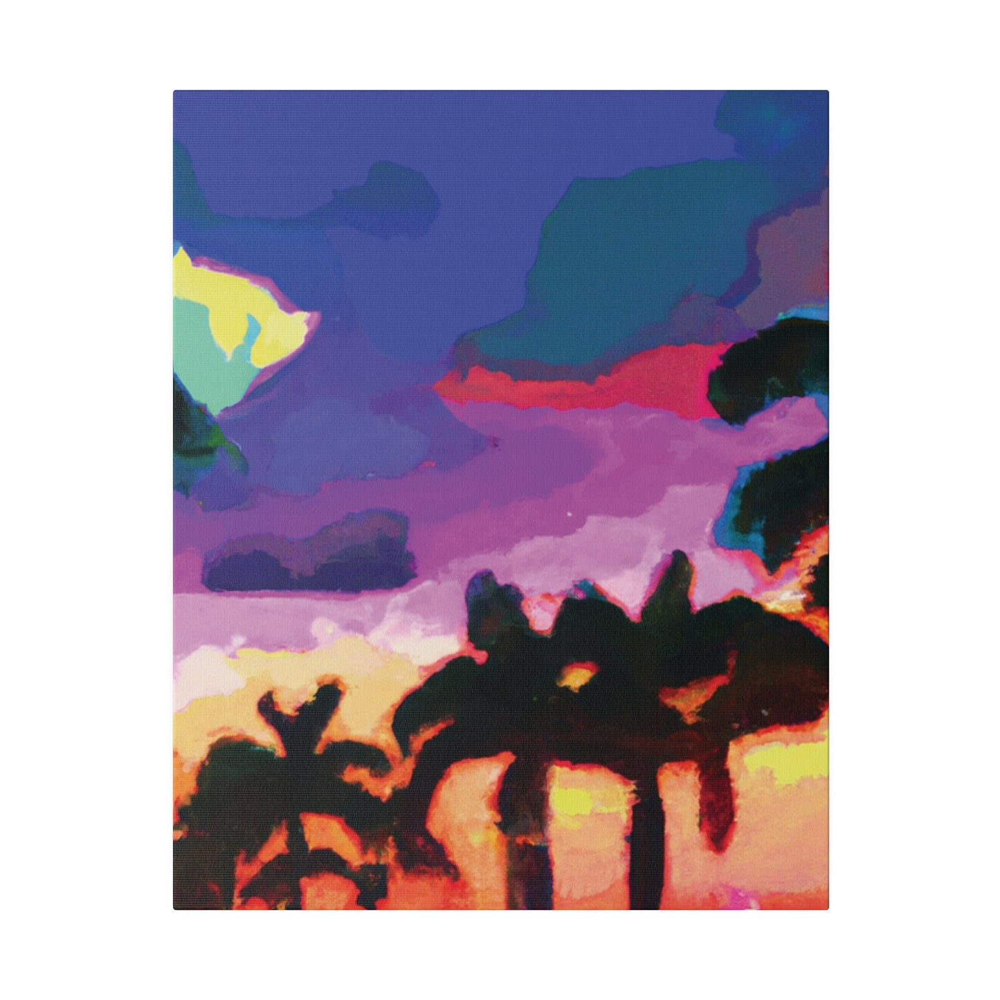 2520H - Miami Beach Sunset Painting Print | Miami | Beach | Sunset | Poster | Home Decor | Wall Art | Canvas