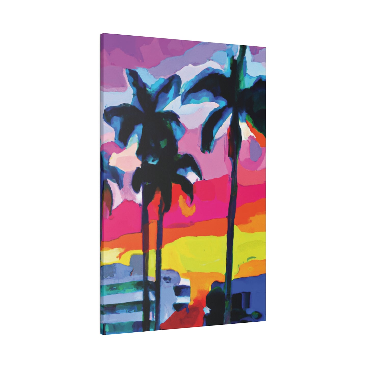 9342C - Miami Beach Sunset Painting Print | Miami | Beach | Sunset | Poster | Home Decor | Wall Art | Canvas