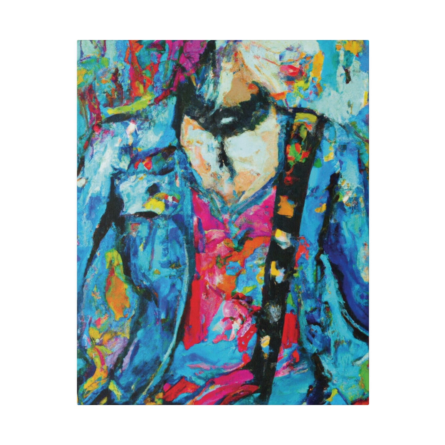 8374W - Rockstar Oil Painting Style Print | Poster | Home Decor | Wall Art | Music Art | Canvas