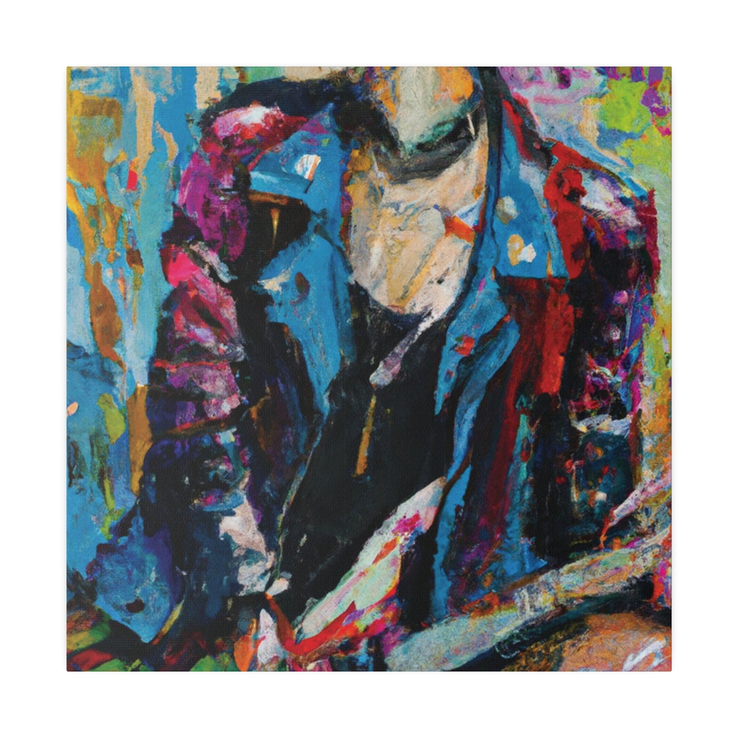 9653F - Rockstar Oil Painting Style Print | Poster | Home Decor | Wall Art | Music Art | Canvas