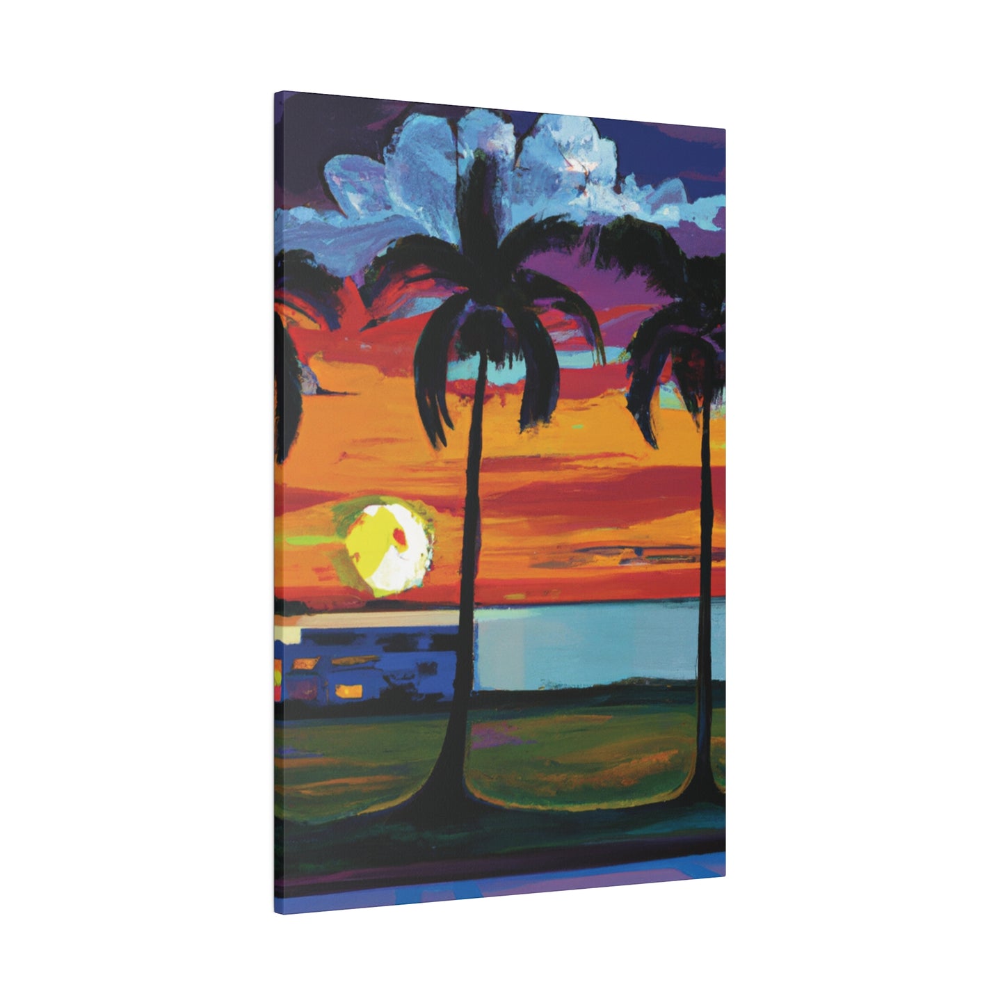 1676M - Miami Beach Sunset Painting Print | Miami | Beach | Sunset | Poster | Home Decor | Wall Art | Canvas