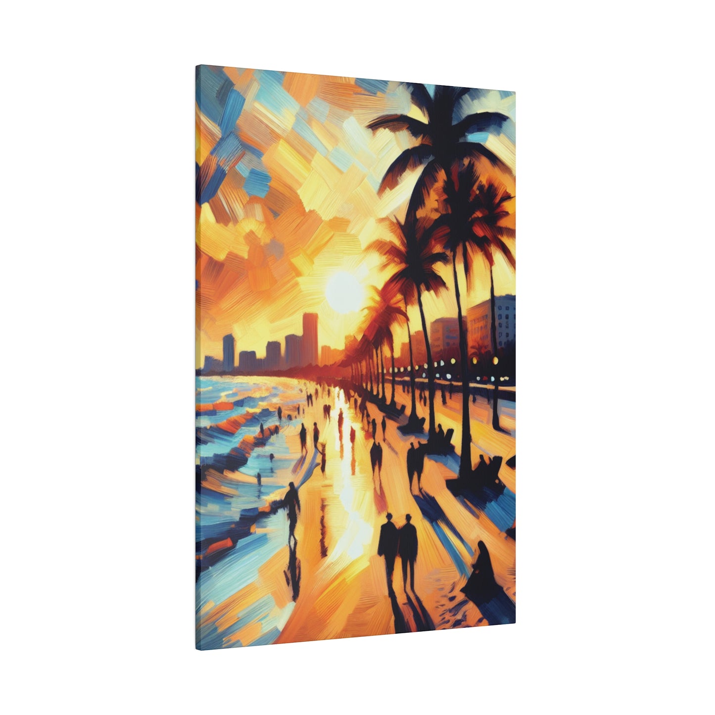 7846G - Miami Beach Sunset Painting Print | Miami | Beach | Sunset | Poster | Home Decor | Wall Art | Canvas