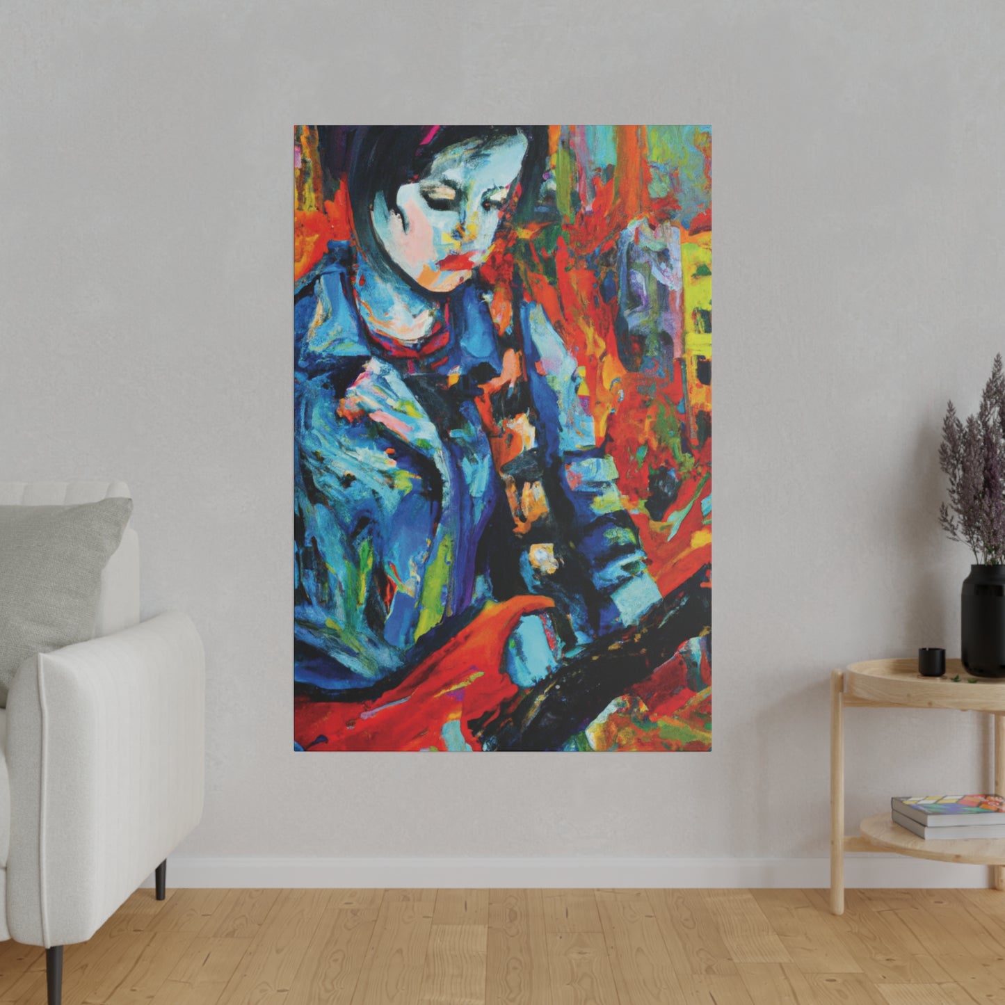 3759K - Rockstar Oil Painting Style Print | Poster | Home Decor | Wall Art | Music Art | Canvas